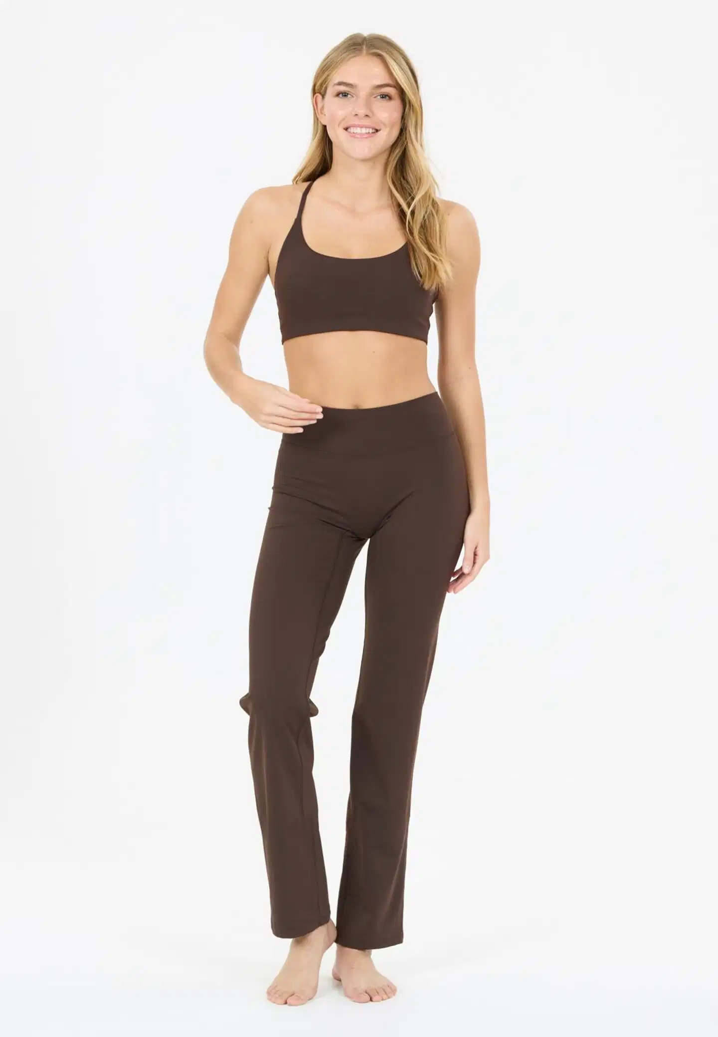 Athlecia naisten leveät treenihousut Emarri EA263447 - 1294 Chocolate Torte - 3