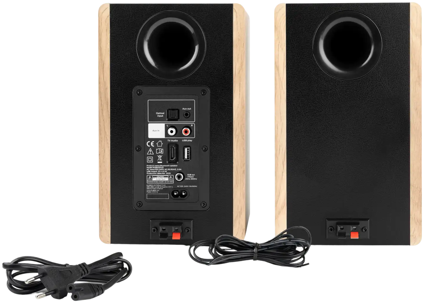 Thomson aktiivikaiutinpari Bluetooth yhteydellä WS902DUO puu - 3