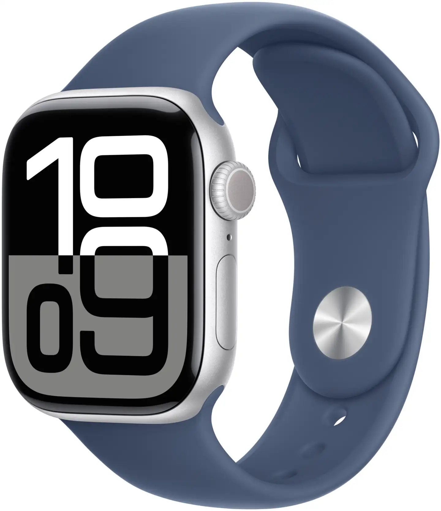 Apple Watch Series 10 GPS 42mm hopeinen alumiinikotelo, Denim Sport ranneke - M/L - MWWC3QN/A - 2