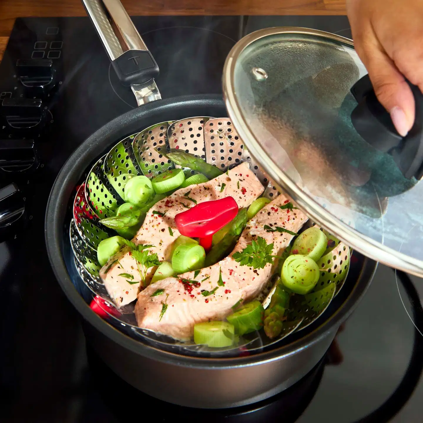 Tefal Ingenio Plus kokoontaittuva höyrytyskori ruostumatonta terästä K1993034 - 9