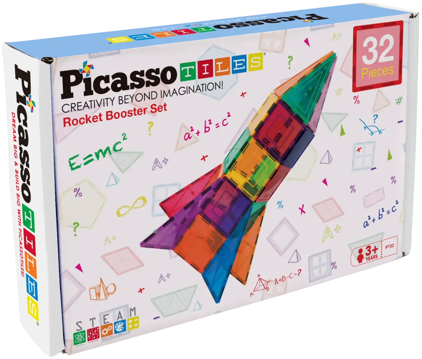 PicassoTiles magneettinen rakennussarja Rocket Booster 32 osaa - 1