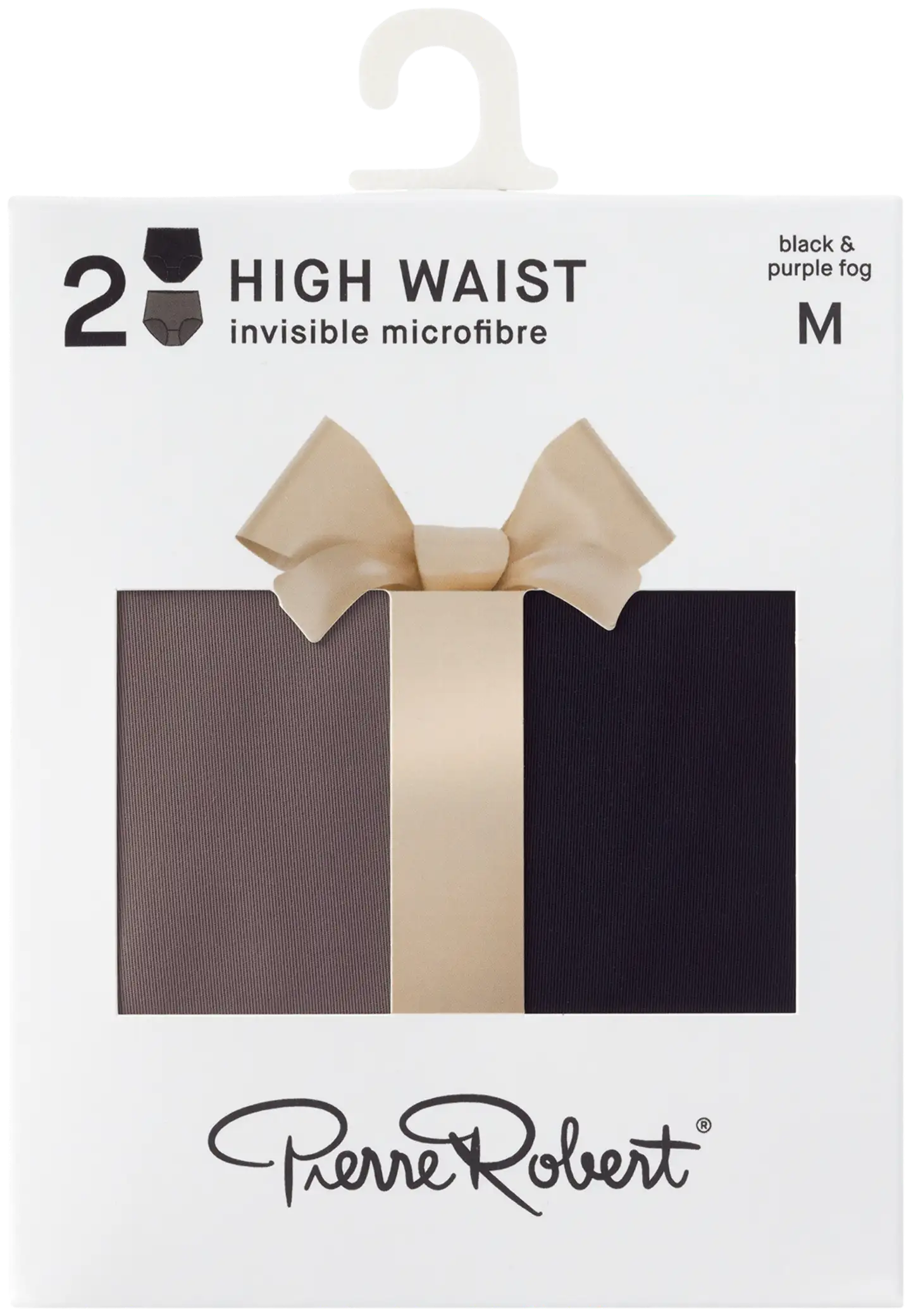 Pierre Robert naisten high waist alushousut 2-pack HU51 - Purple Fog, Black - 3