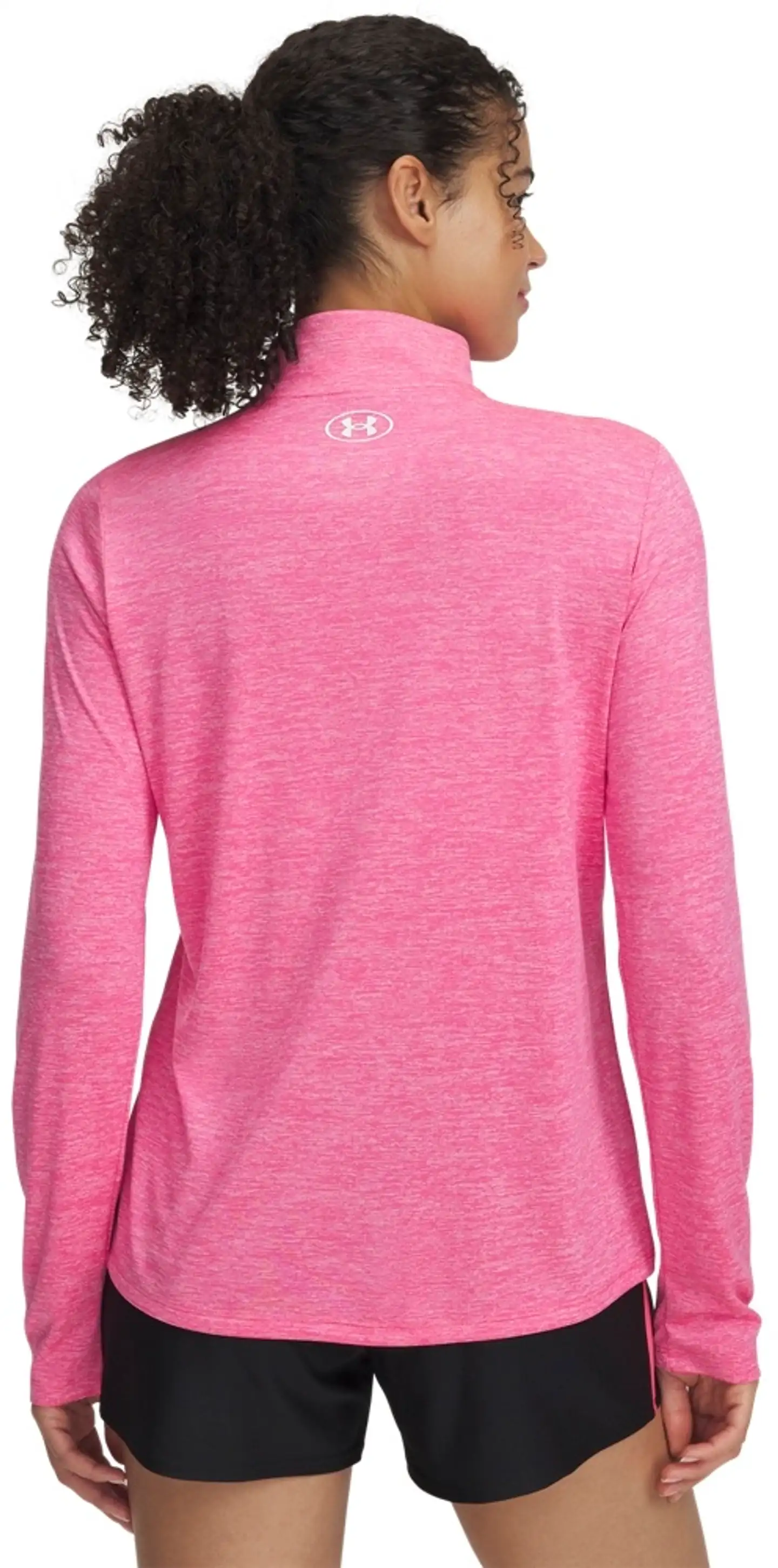 Under Armour Naisten Tech 1/2 Zip pitkähihainen treenipaita 1384225 - Super Pink - 2