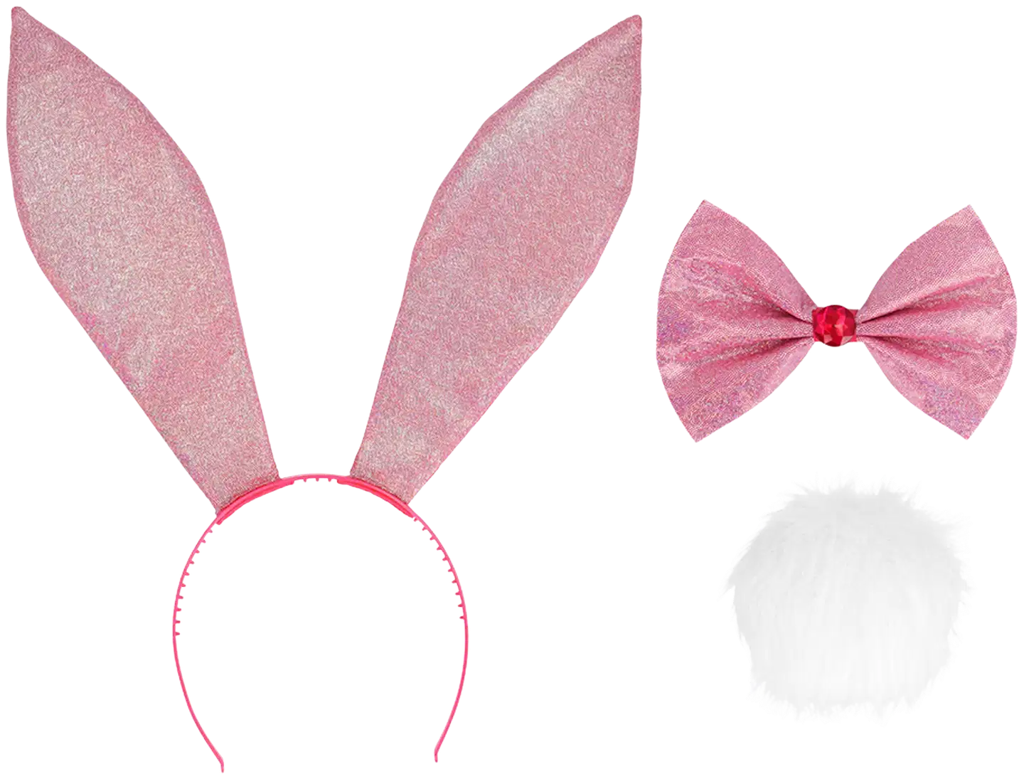 Pupu asustesetti (panta, häntä, rusetti) 3 eri värivaihtoehtoa - 3