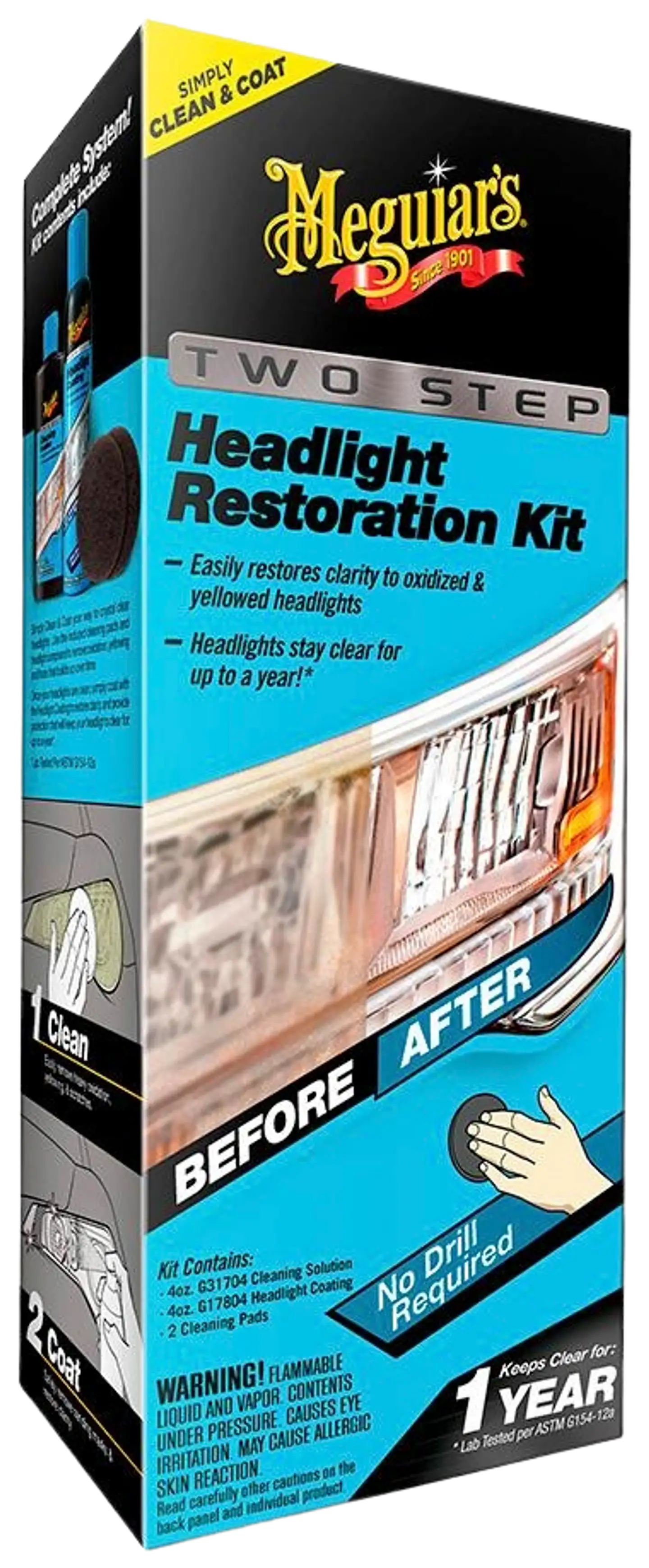 Meguiars perfect clarity two stepheadlight restoration kit muoviajovalojen kiilloitussarja