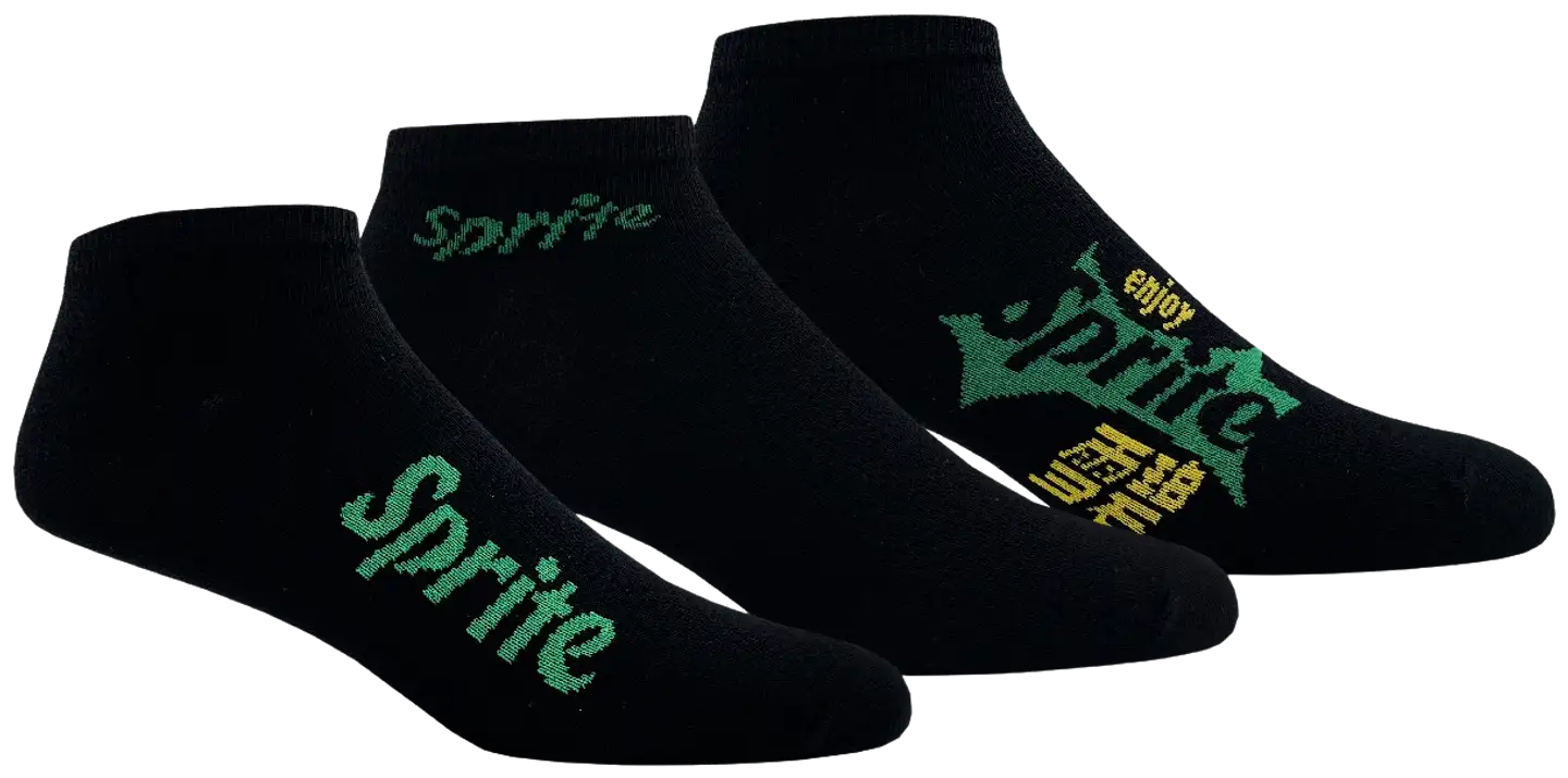 Sprite miesten sneakersukat 3P - MUSTA