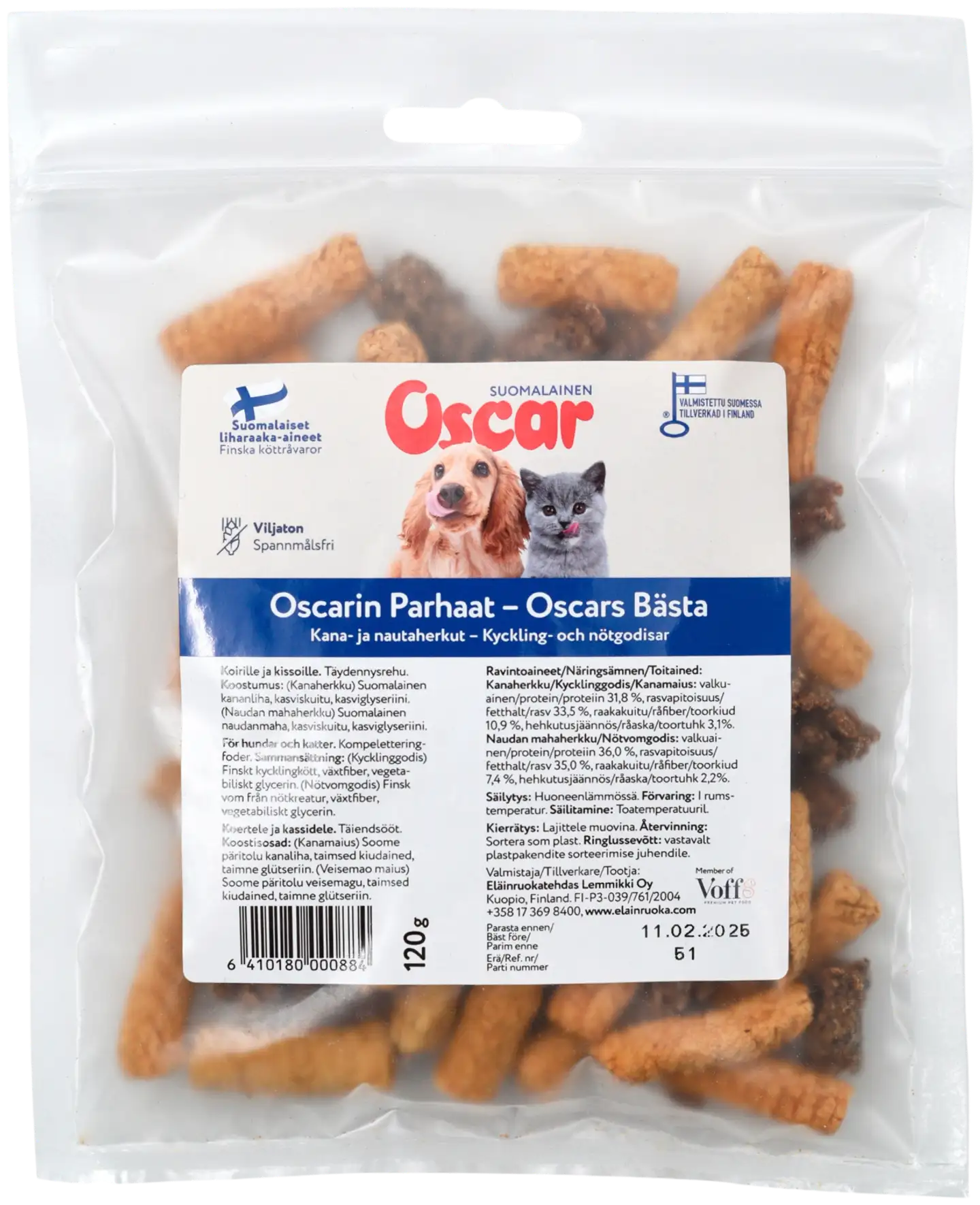 Oscar Oscarin Parhaat koirille ja kissoille 120 g