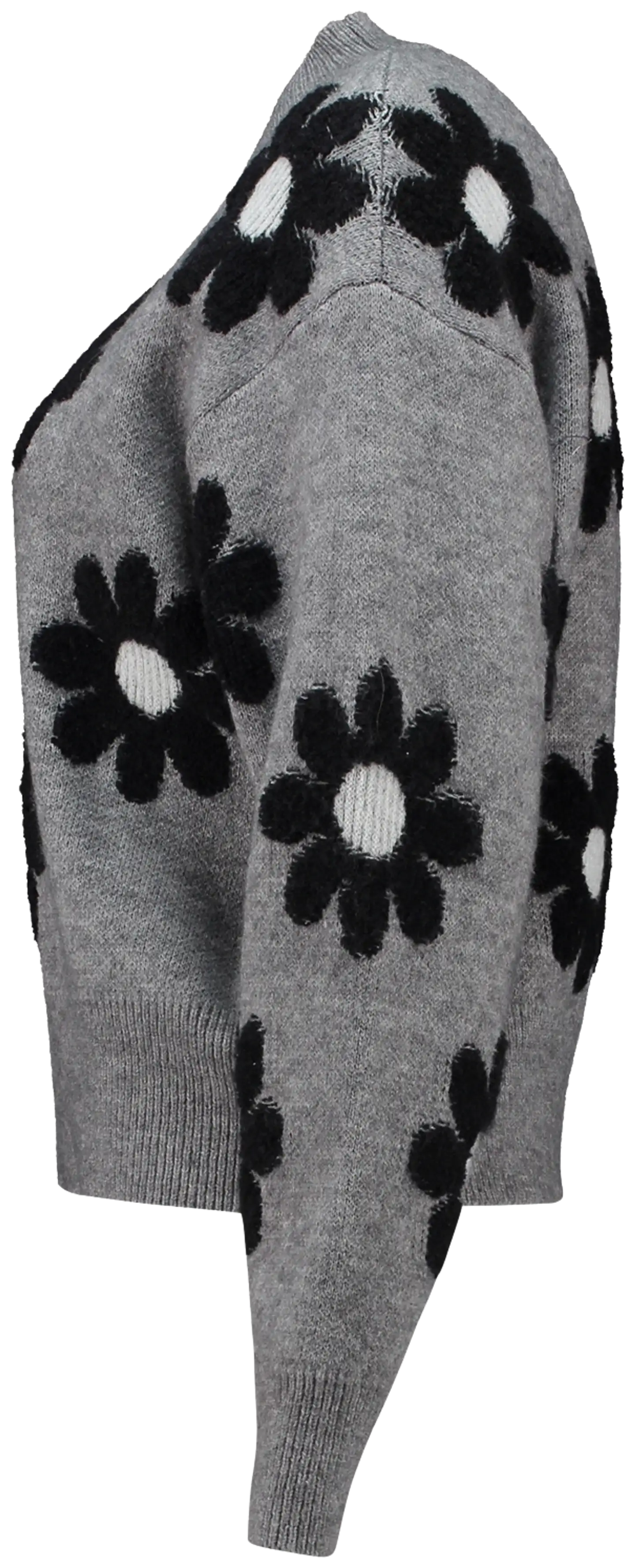 Hailys naisten neule fl44eur dlr-pr2409139 - grey marl/black flower - 2