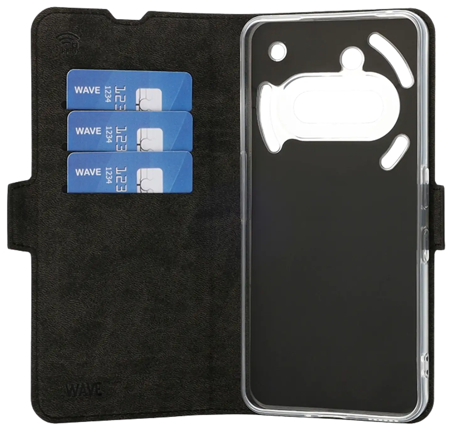 Wave Book Case, Nothing Phone (3a), Musta - 3