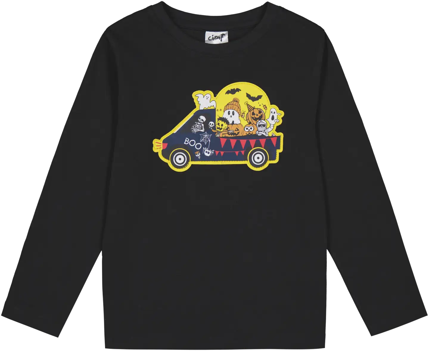 Ciraf lasten trikoopaita Halloween-auto 25PC254019 - BLACK