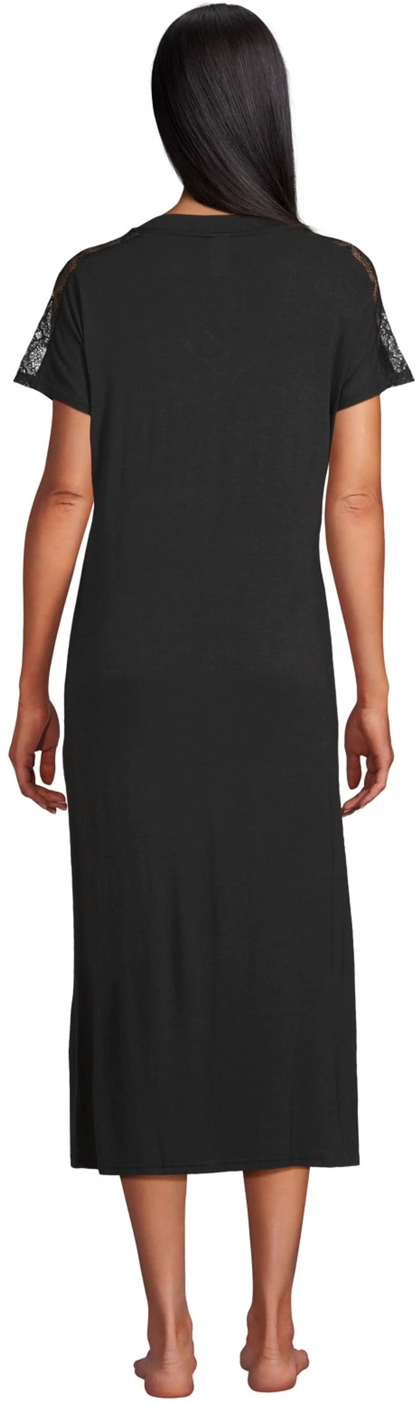 Actuelle naisten yöpaita pitsillä 212A372220 - BLACK - 3