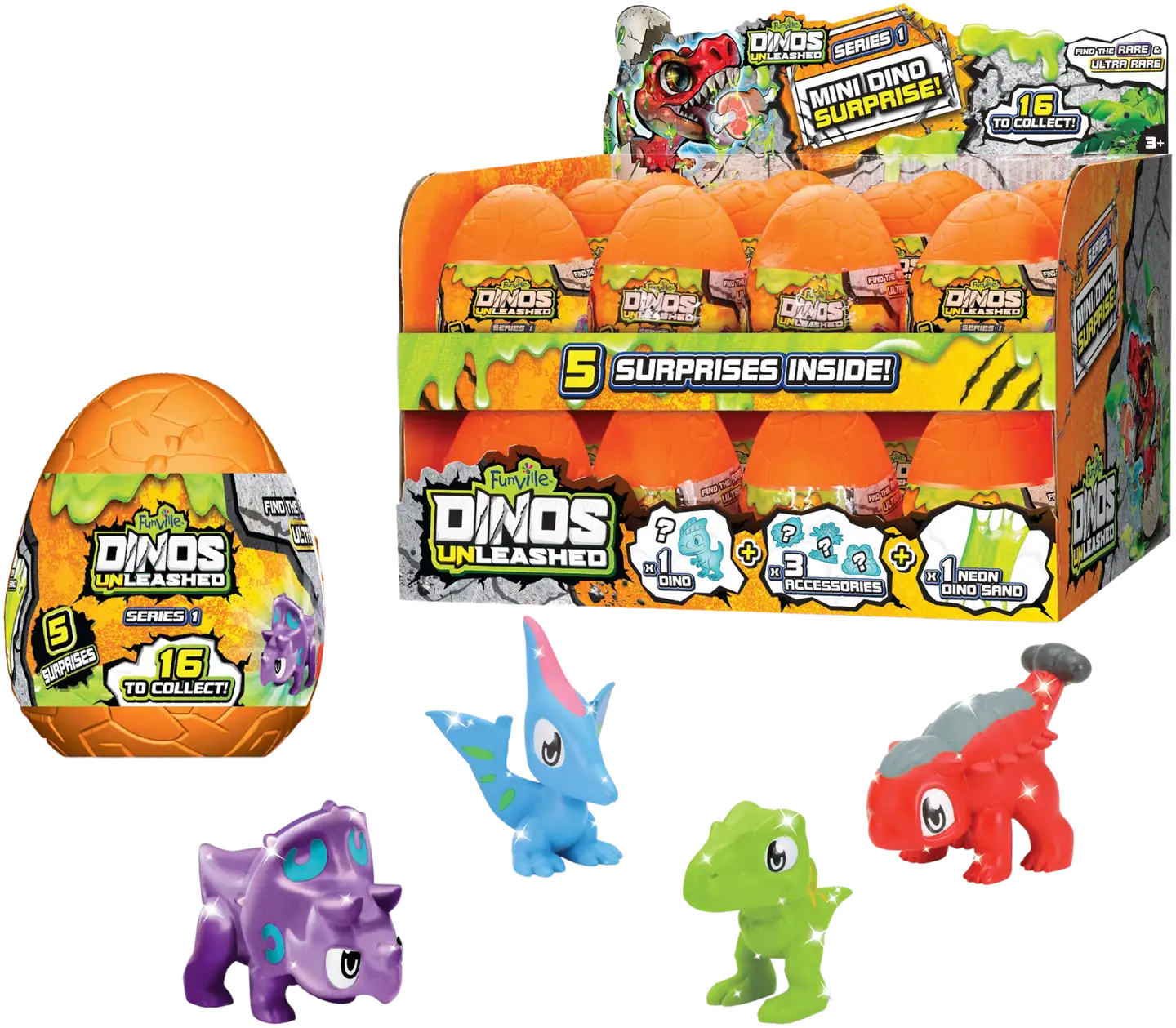 Dinos Unleashed yllätysmuna Mini Dino Egg Surprise, erilaisia - 1