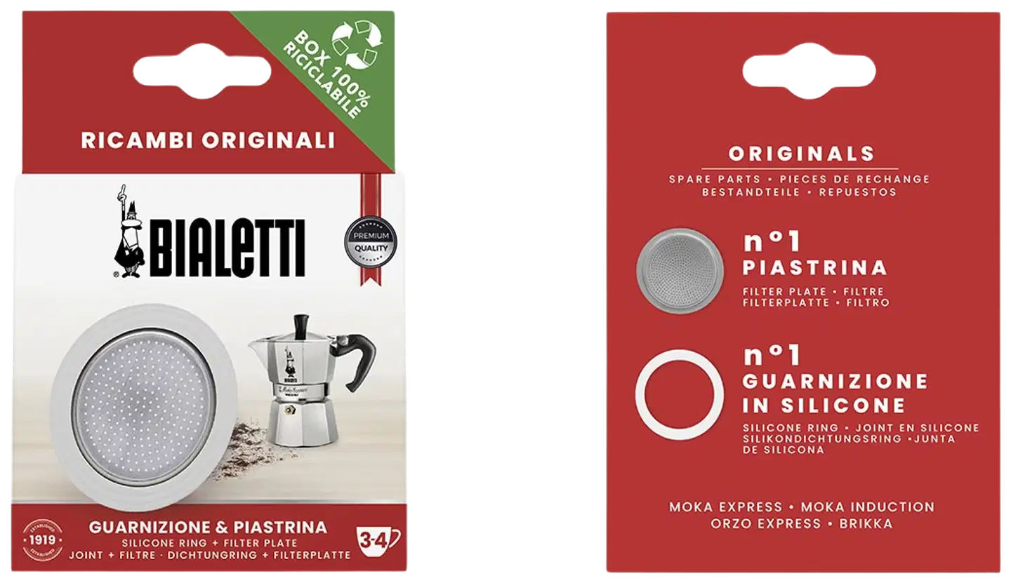 Bialetti Tiiviste ja filtteri 3/4 k. Moka Ind. 2 k. Brikka