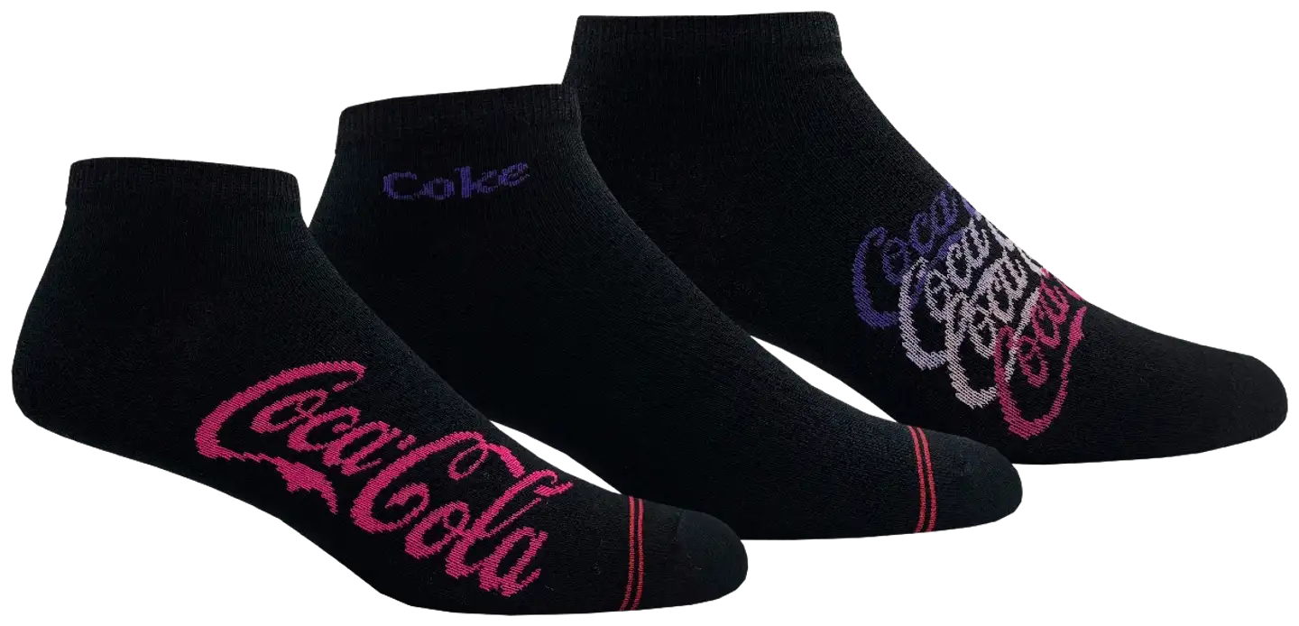 Coca Cola naisten sneakersukat 3P - MUSTA