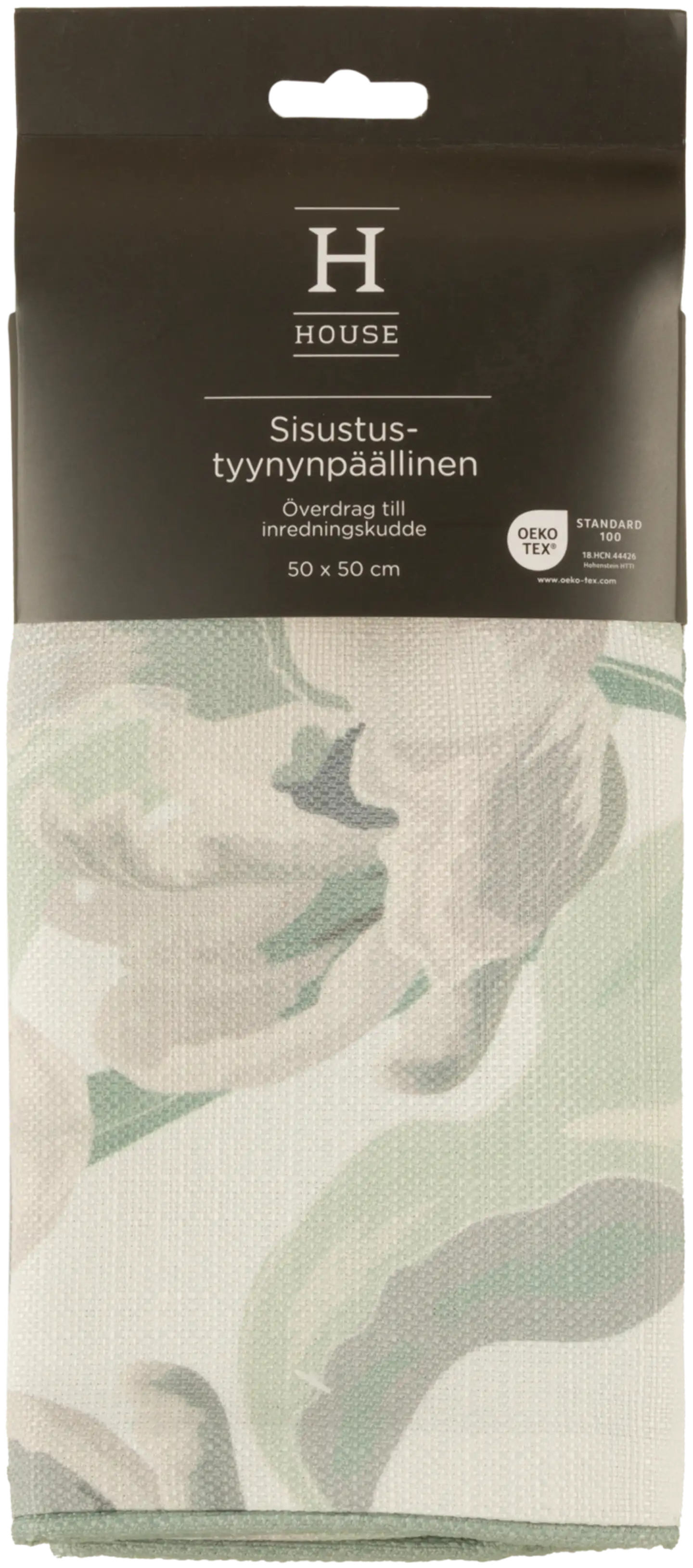 House sisustustyynynpäällinen Rory tulips 50x50 cm, beige/vihreä/valkoinen - 2