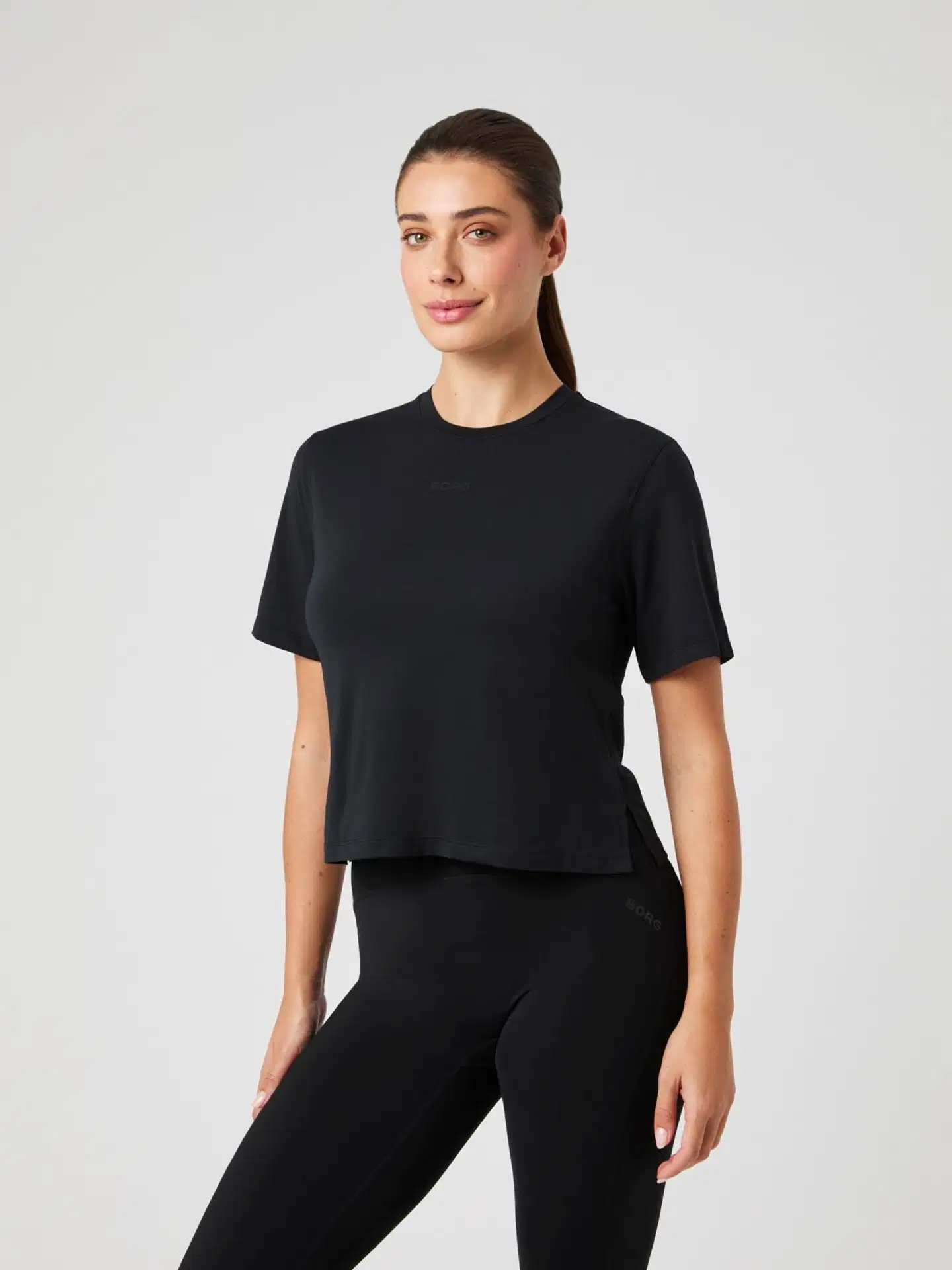 Björn Borg Naisten Borg Cropped T-paita 10004625 - BLACK - 2