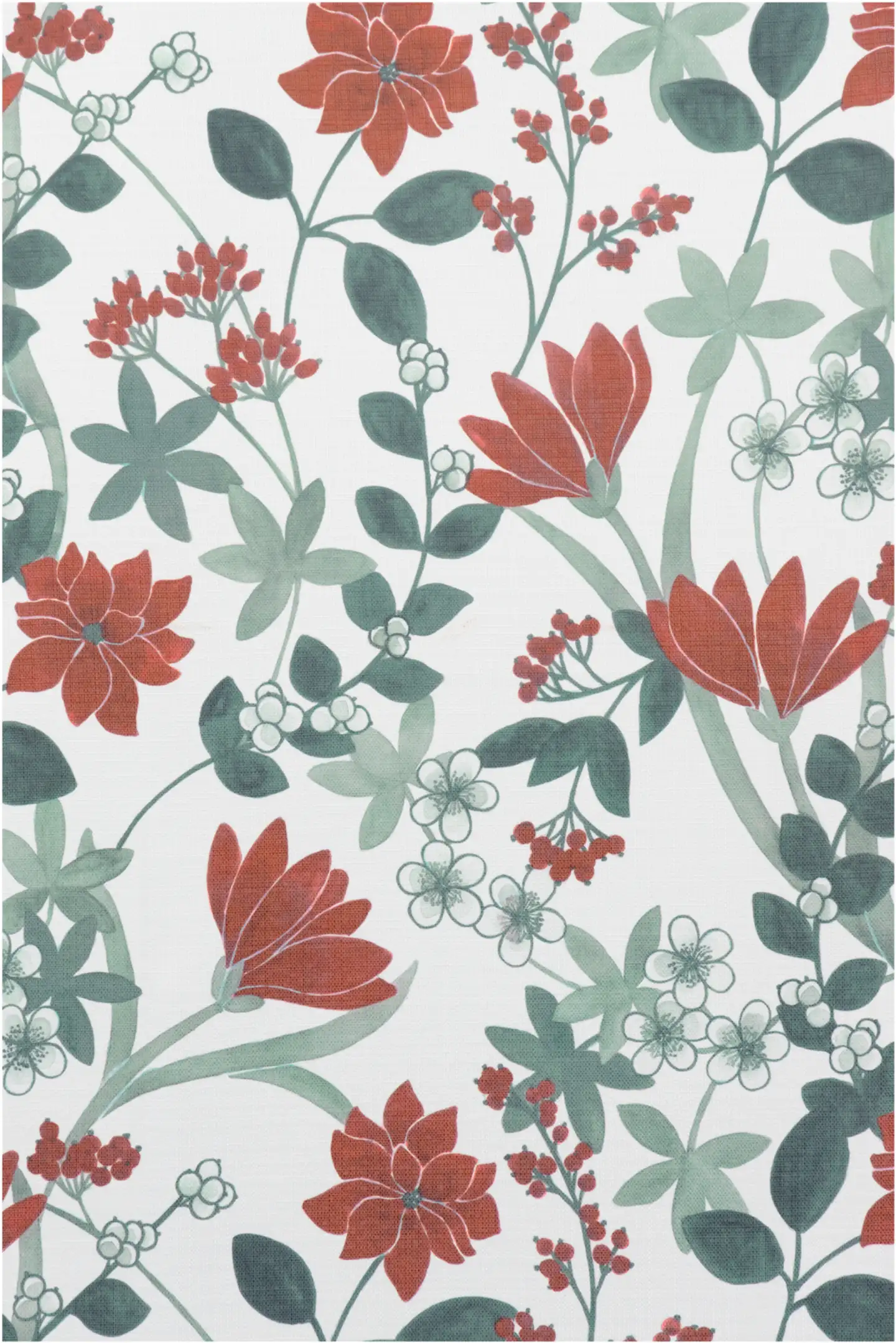 House verhokappa Amaryllis 250x50 cm valkoinen/vihreä/punainen - 3