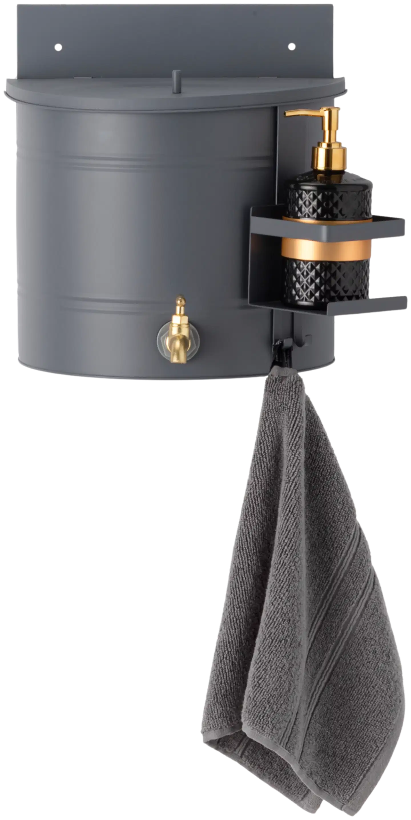 4Living Pesusäiliö tarviketelineellä 10 L antrasiitti - 2