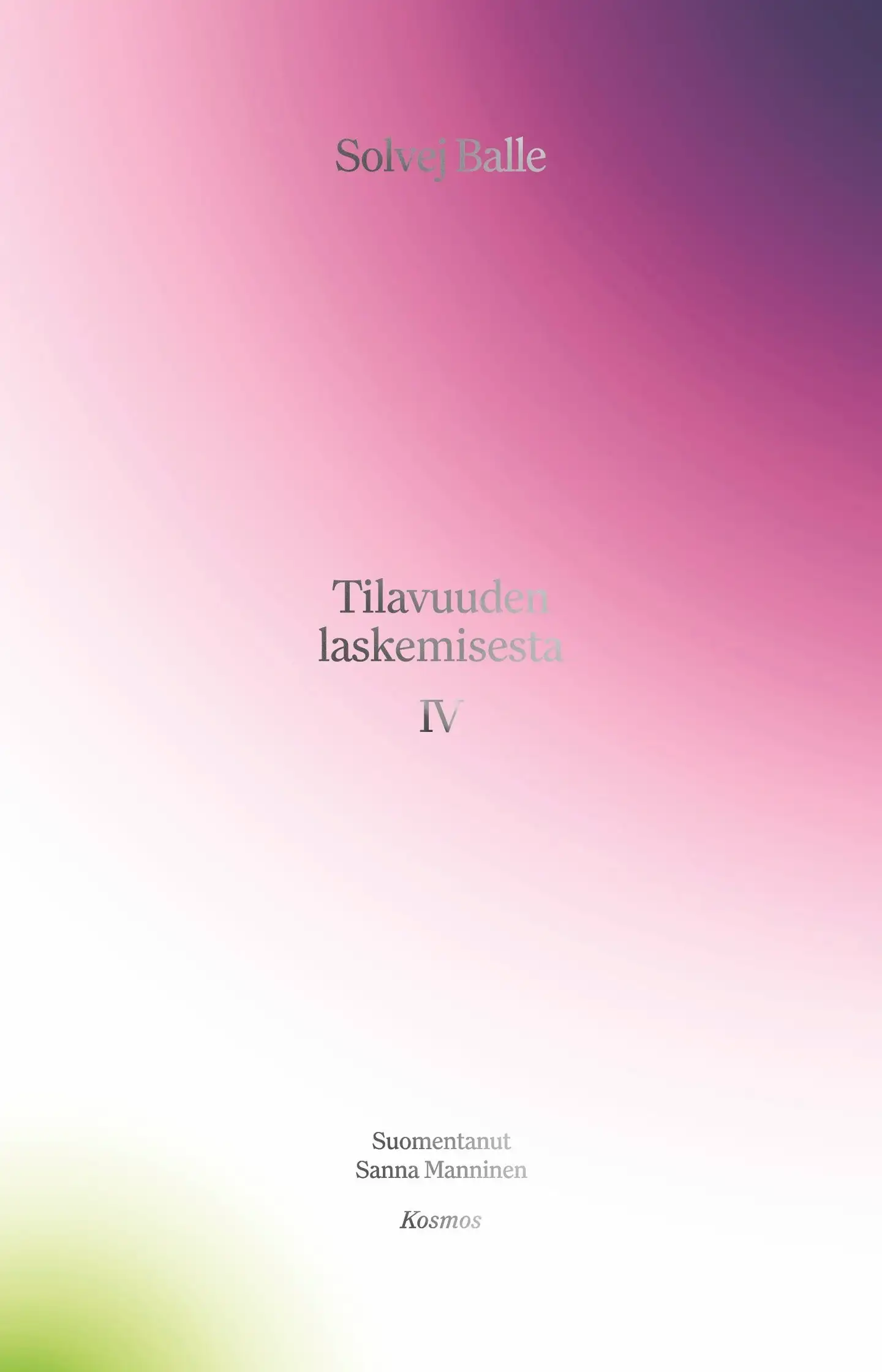 Balle, Tilavuuden laskemisesta IV