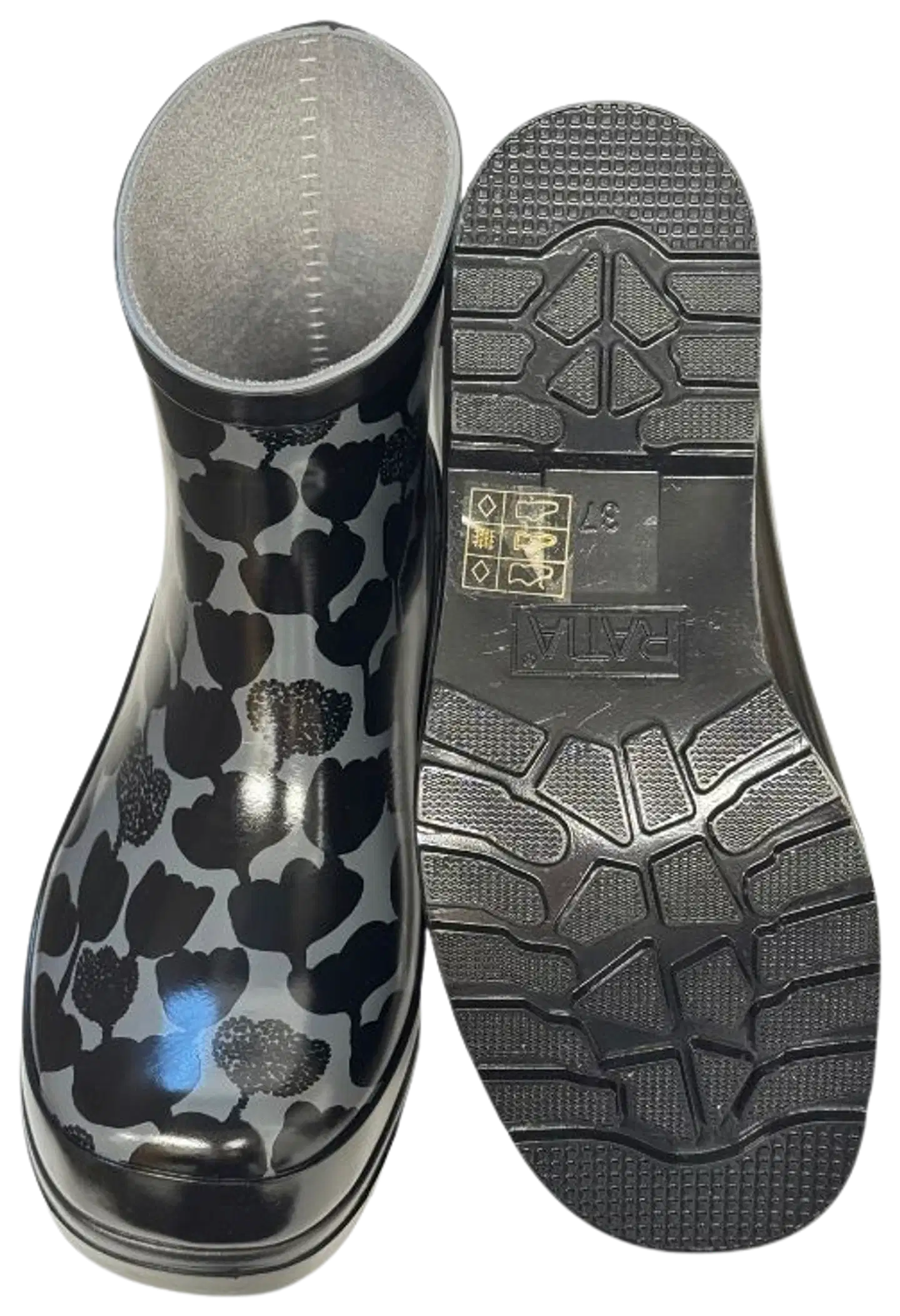 Ratia naisten matalavartinen kumisaapas Ulpukka Black Low - Musta/harmaa - 3