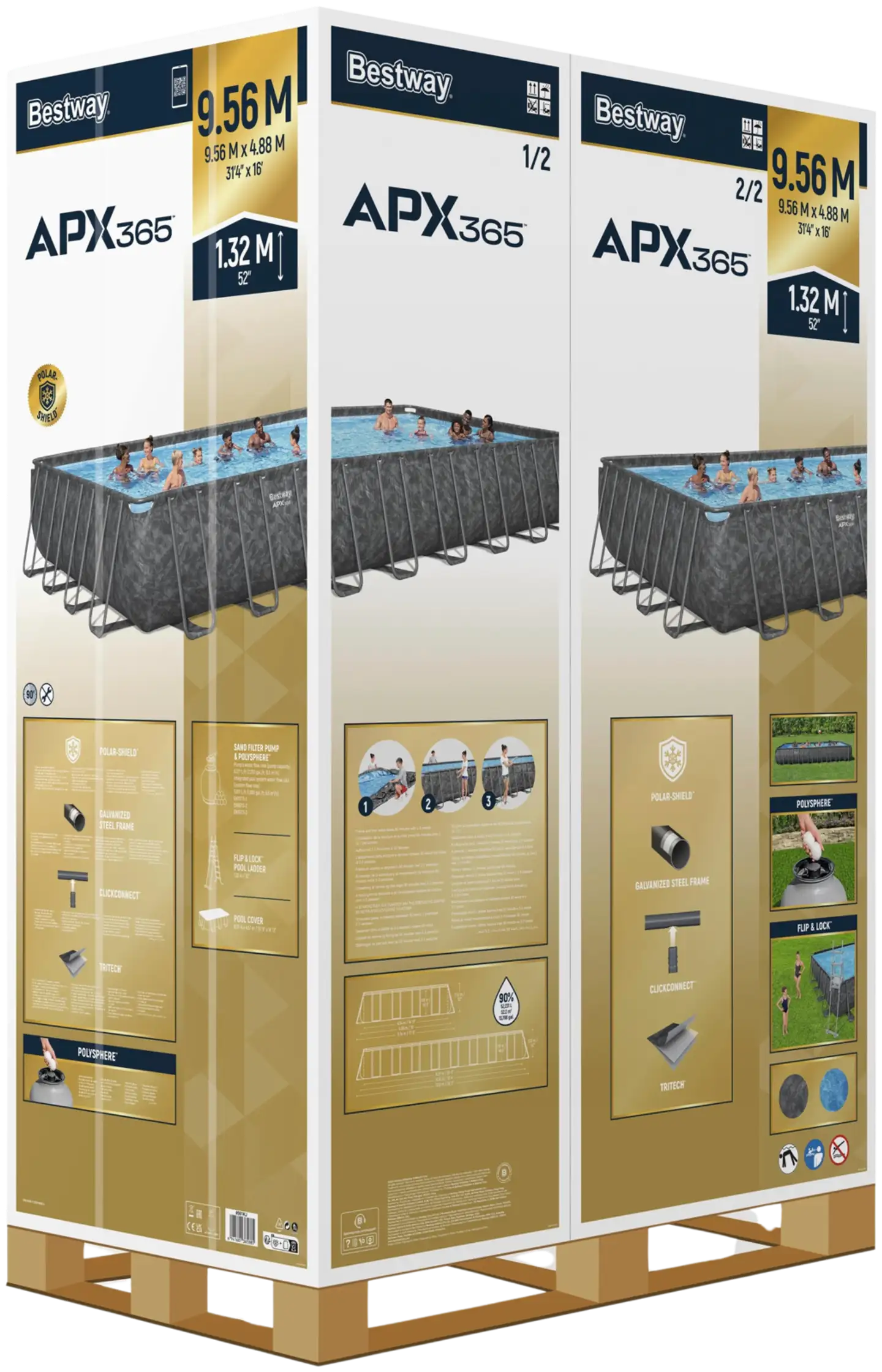 Bestway APX 365 uima-allassetti 956 x 488 x 132 cm - 3