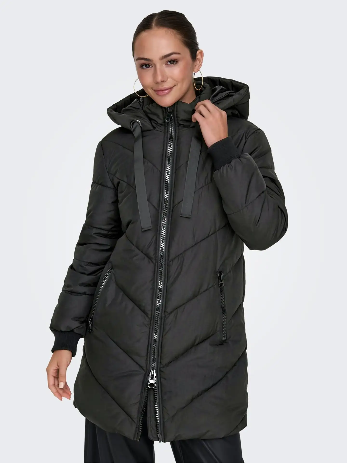 JDY naisten hupullinen toppatakki Jdyskylar - BLACK - 6
