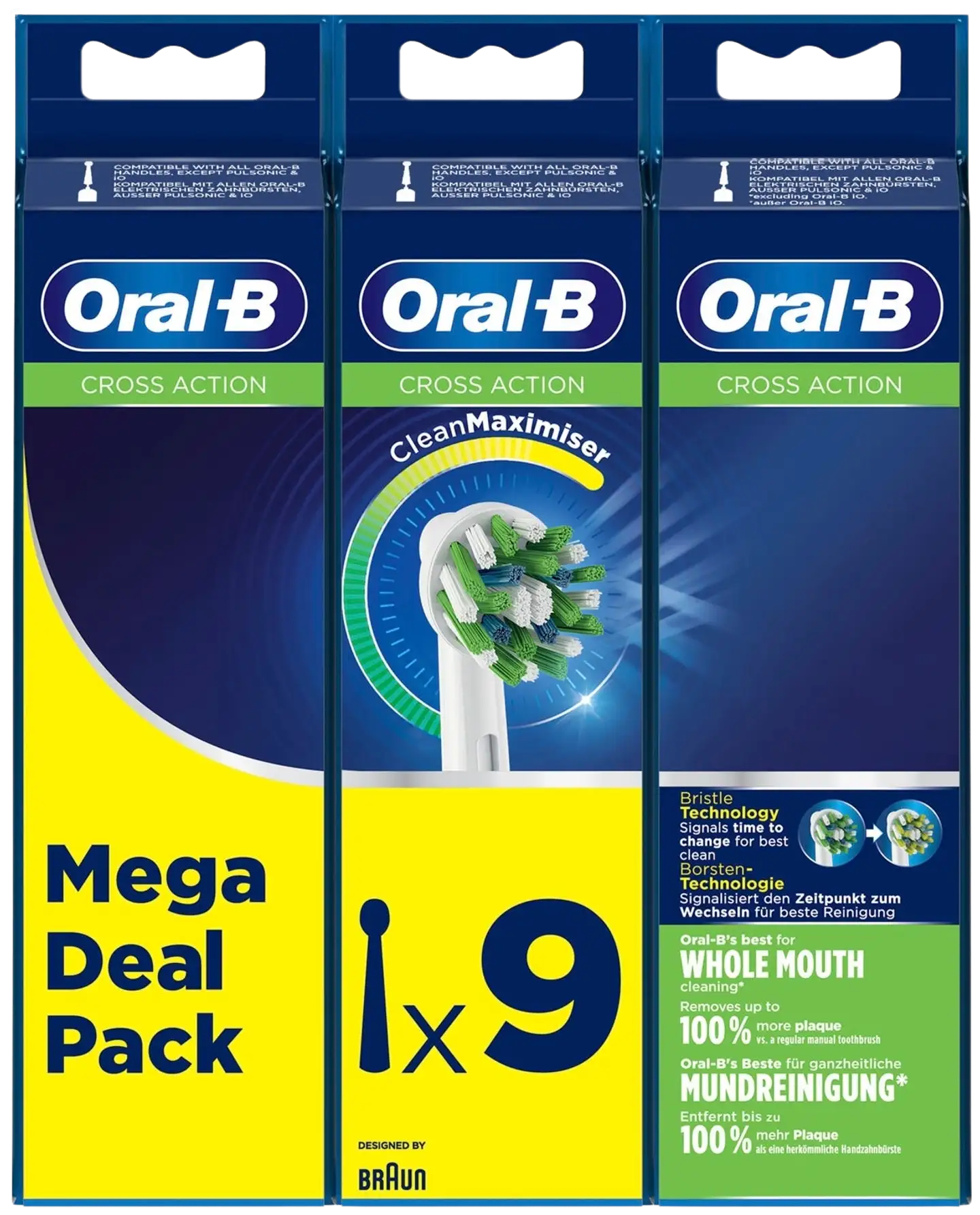 Oral-B Vaihtoharja CrossAction CleanMaximiser-Tekniikalla 9 Kpl