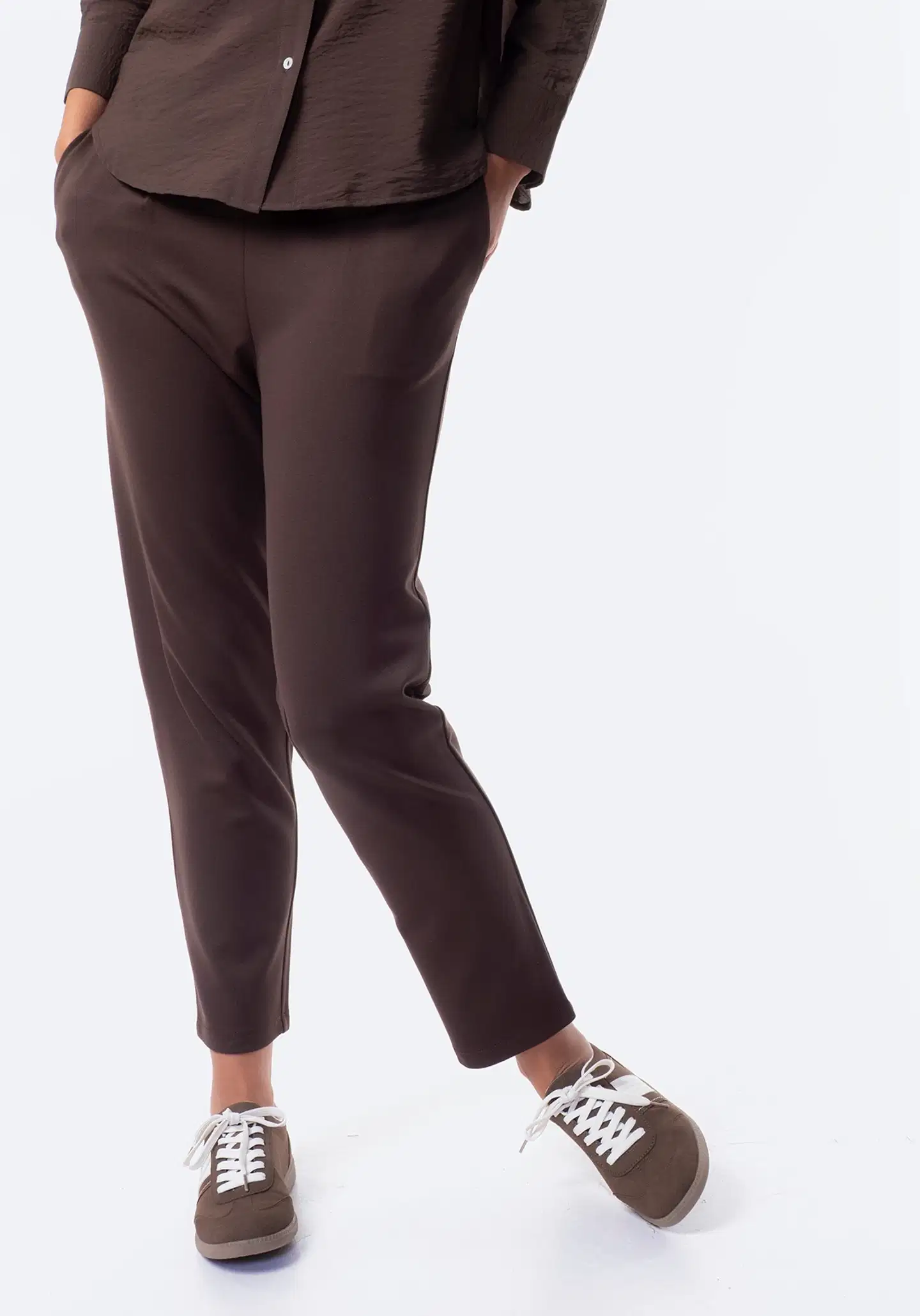 TEX naisten joggerit I286160 - BROWN - 1