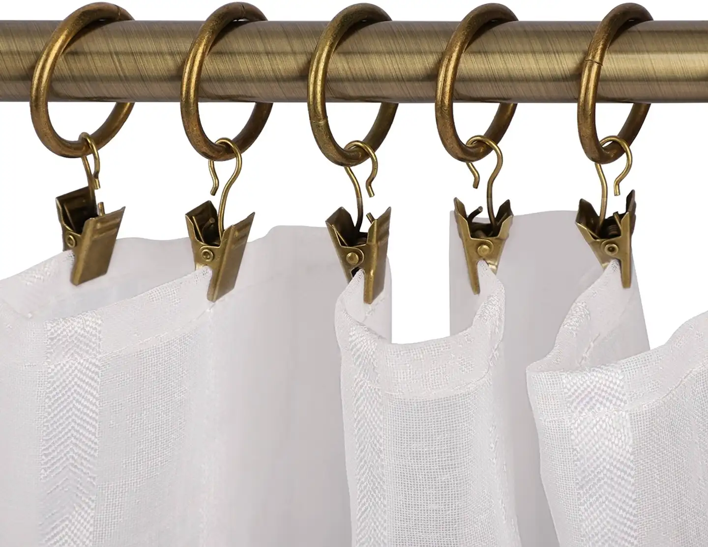 Ihanin verhorenkaat nipistimellä antiikkimessinki 32/38 mm 10kpl/pss - 3