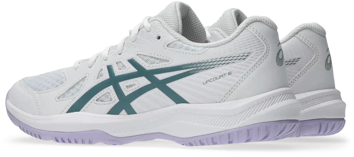 Asics Upcourt 6 naisten sisäpelikenkä - WHITE/FOGGY TEAL - 4