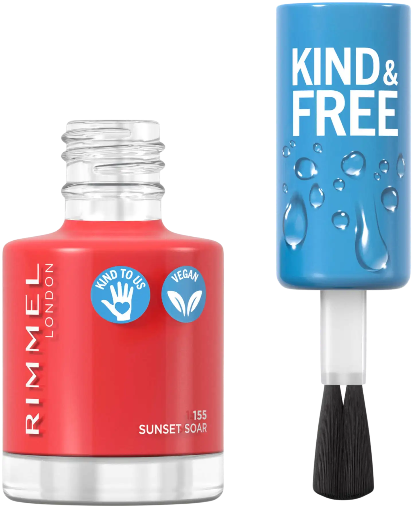 Rimmel Kind & Free Clean Nail Polish 8ml, 155 Sunset Soar kynsilakka - 2