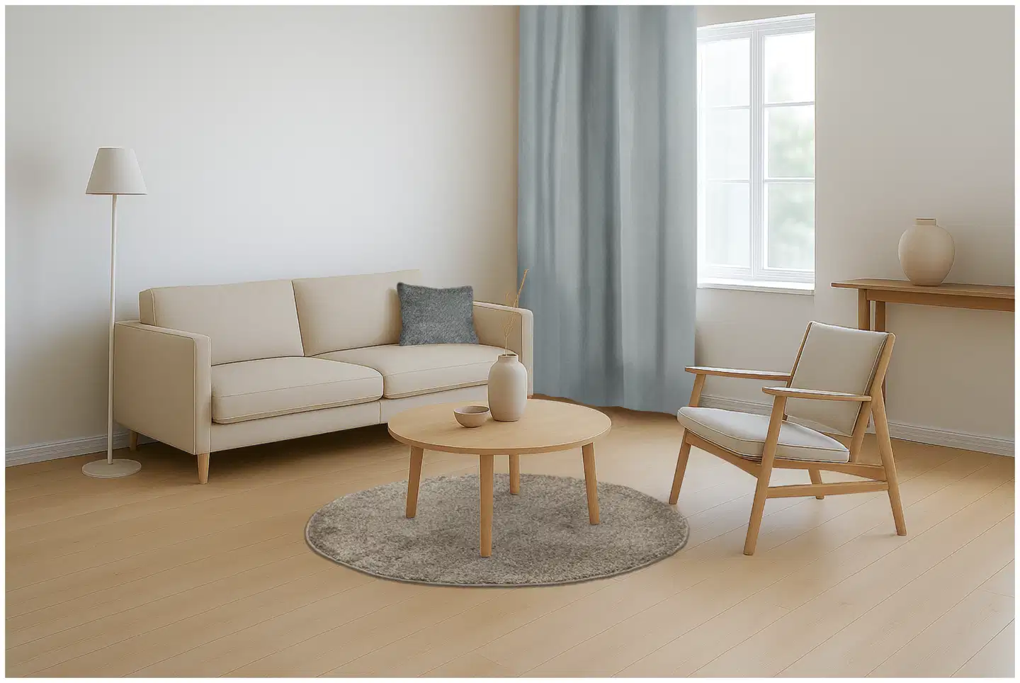 House nukkamatto Puffy pyöreä 80 cm beige - 4