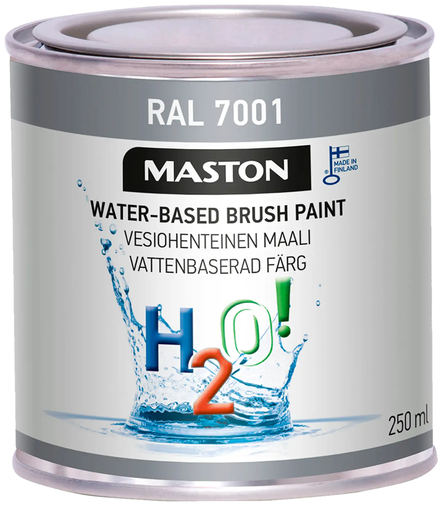 Maali H2O! RAL7001 Hopeanharmaa 250ml - 1