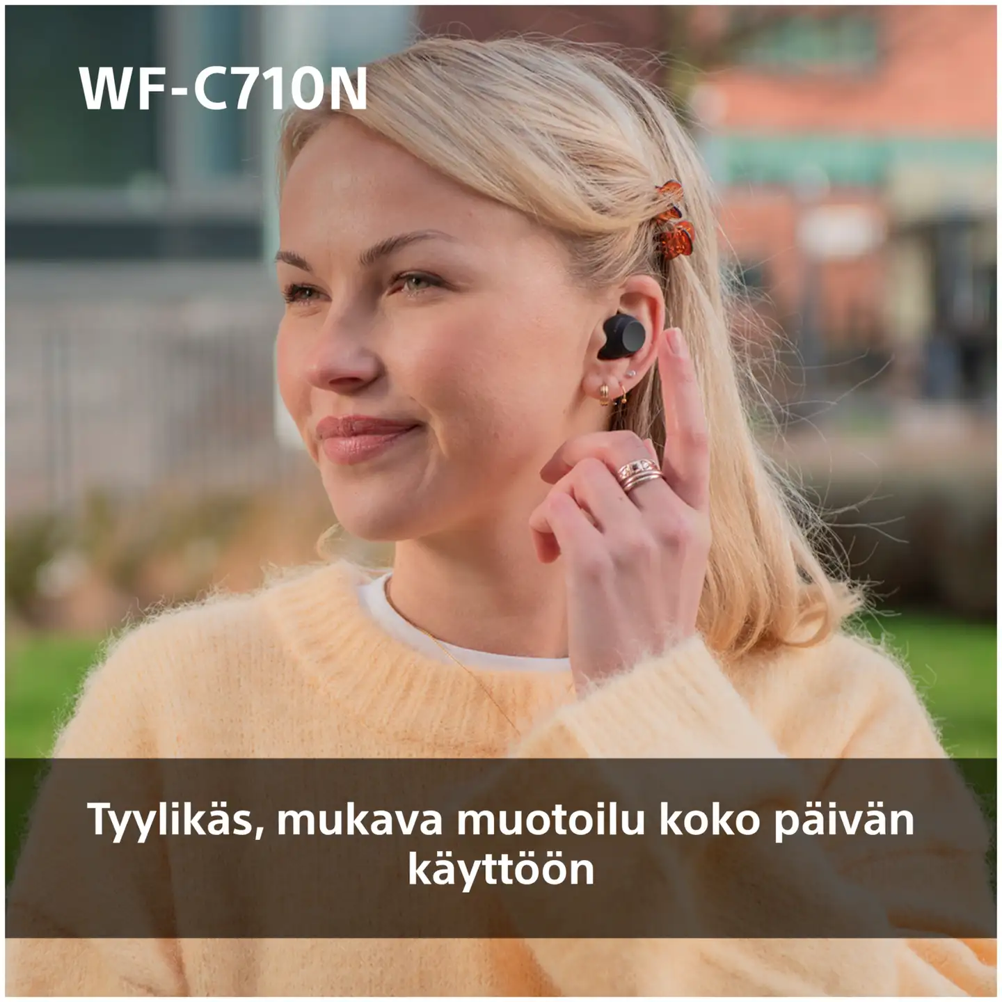 Sony langattomat vastamelunappikuulokkeet WF-C710NW valkoinen - 5