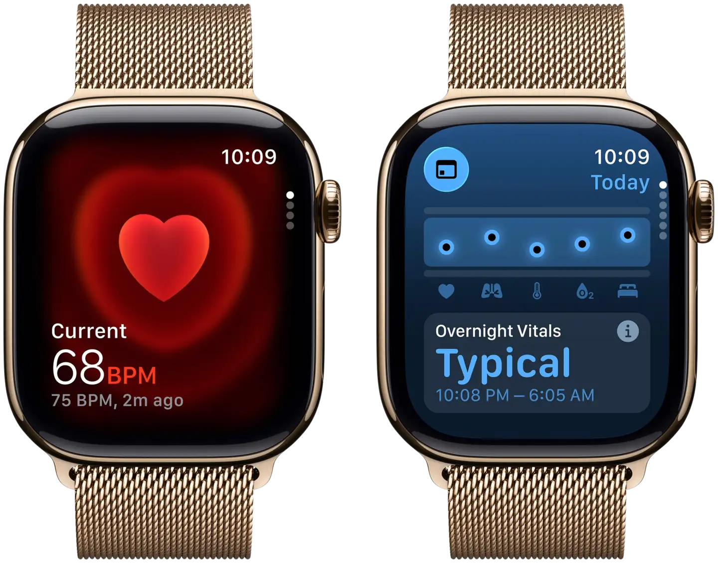 Apple Watch Series 11 GPS + Cellular 42mm kultatitaani kotelo, kultatitaani Milanese ranneke - MF8Y4QN/A - 5