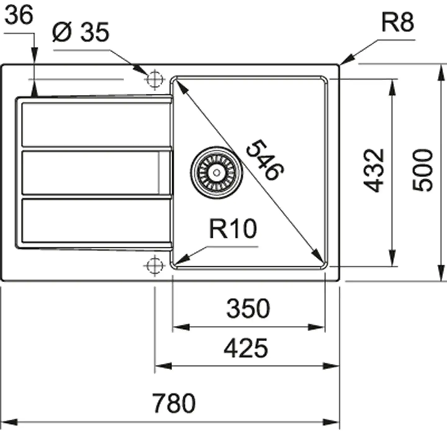 Franke allas upotetettava Sirius S2D 611-78 carbon - 2