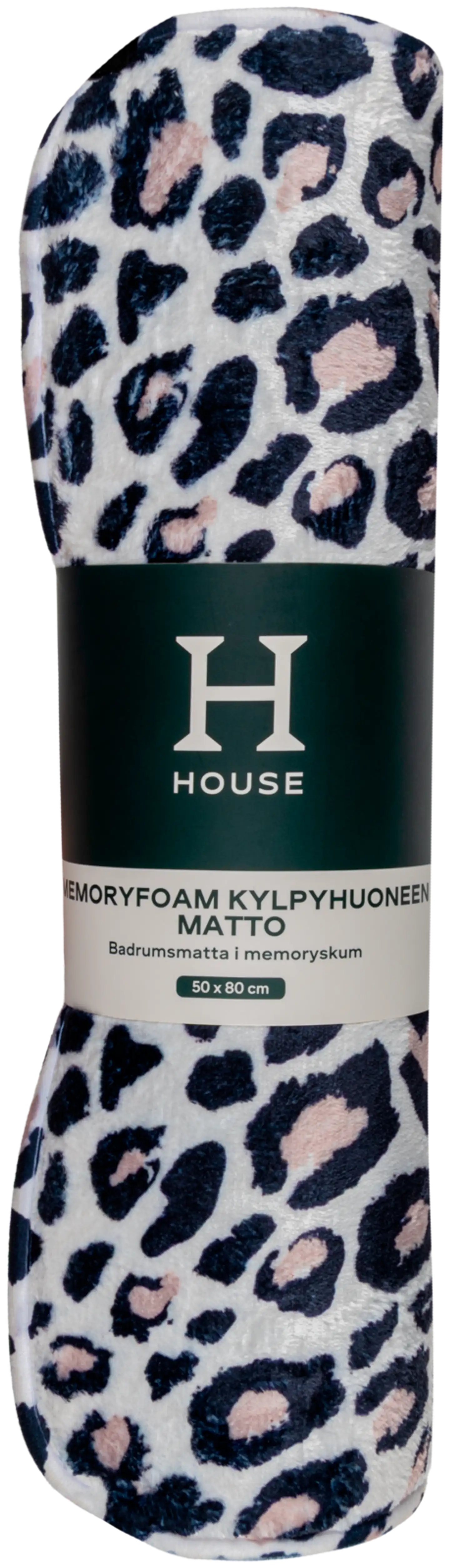 House kylpyhuoneenmatto Leopard 50x80 cm, musta/harmaa/valkoinen - 2