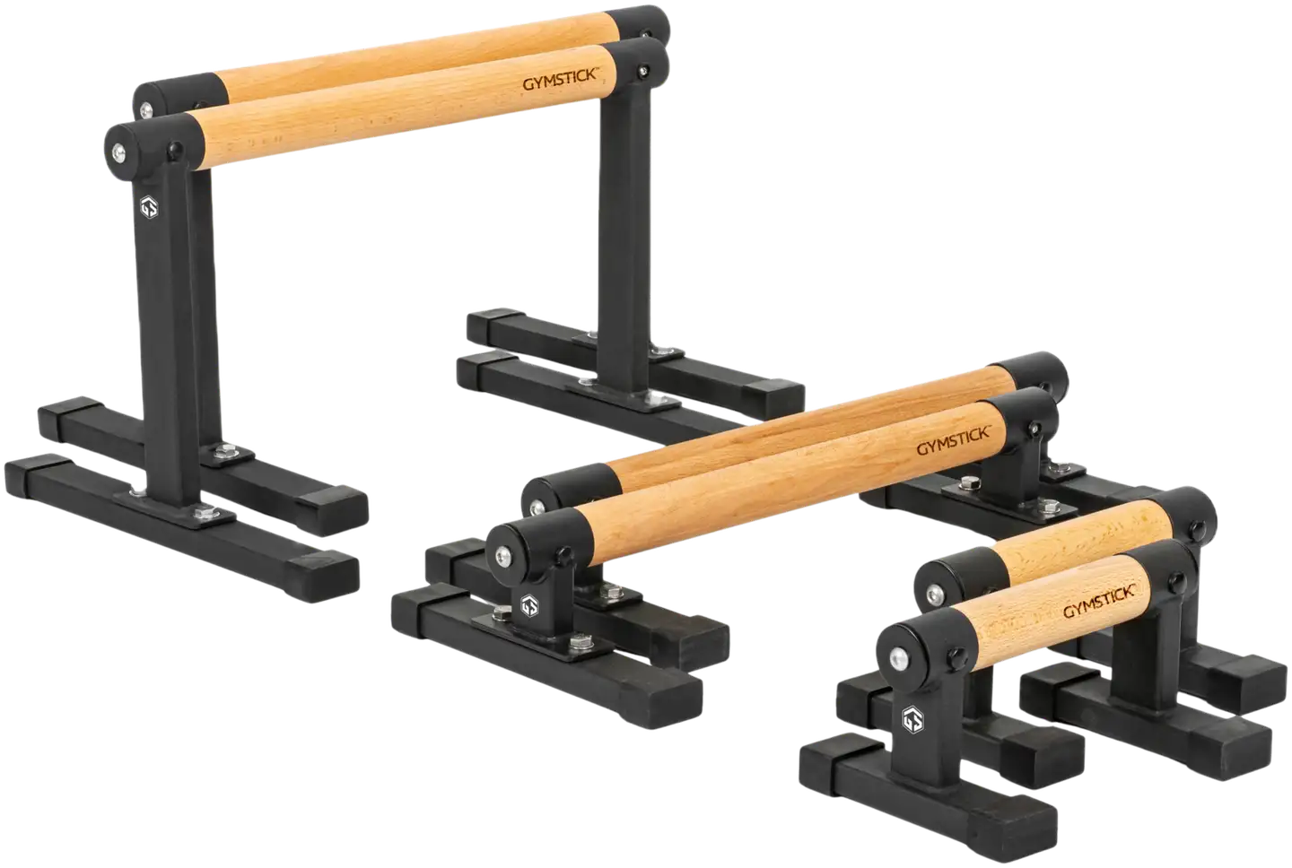 Gymstick Premium Parallettes nojapuut - musta-puu - 1