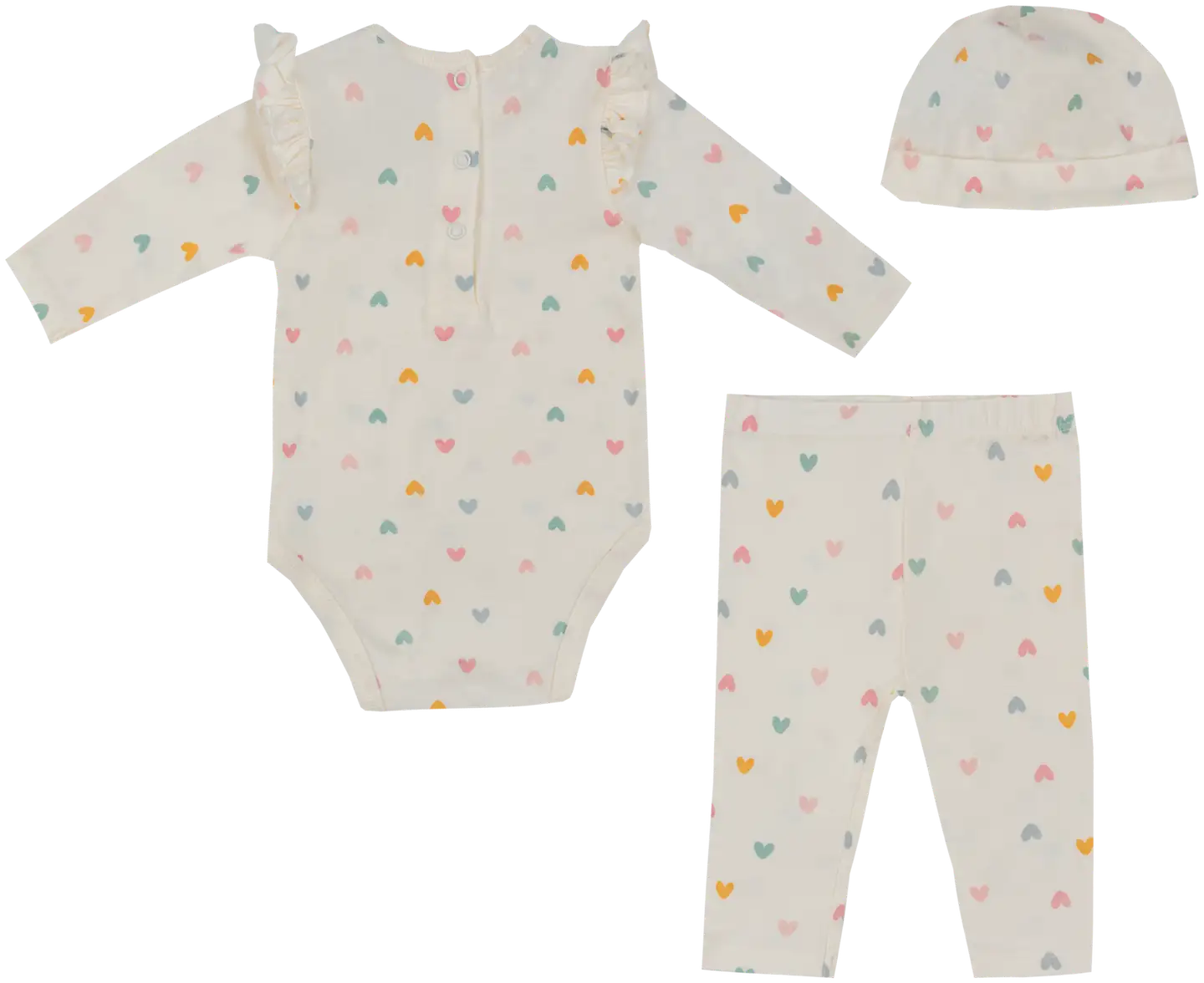 Tex Baby vauvojen setti Sydän I980166 3-pack - Off white - 2