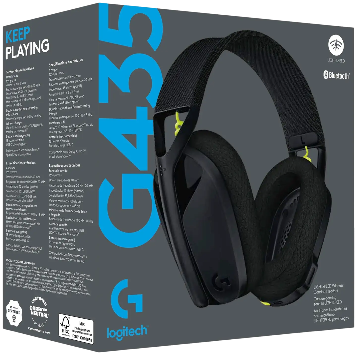 Logitech langattomat Bluetooth-pelikuulokkeet Lightspeed G435 musta - 4