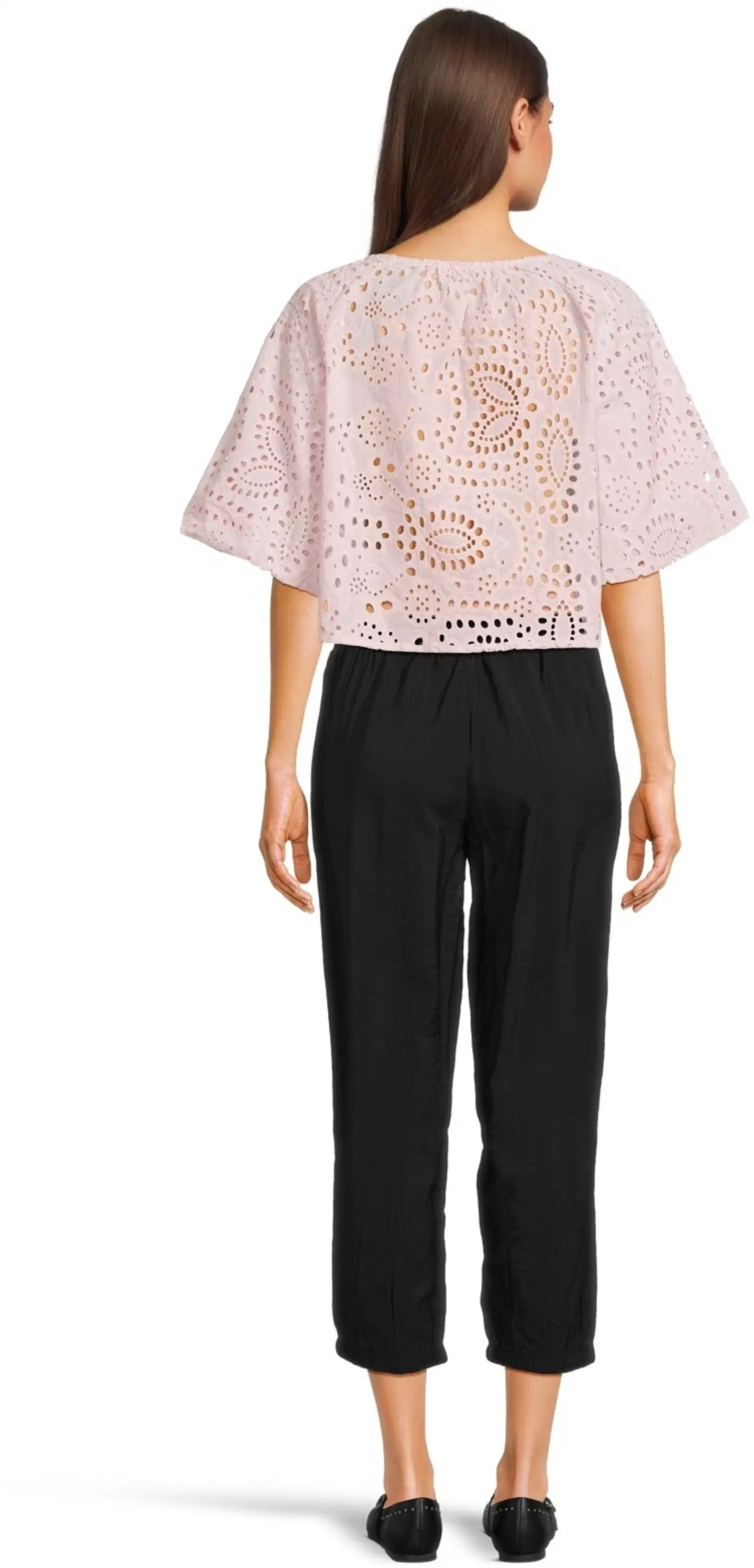 WKLY. naisten brodeerattu kangaspusero pussihihalla 218W090623 - Pale lilac - 3