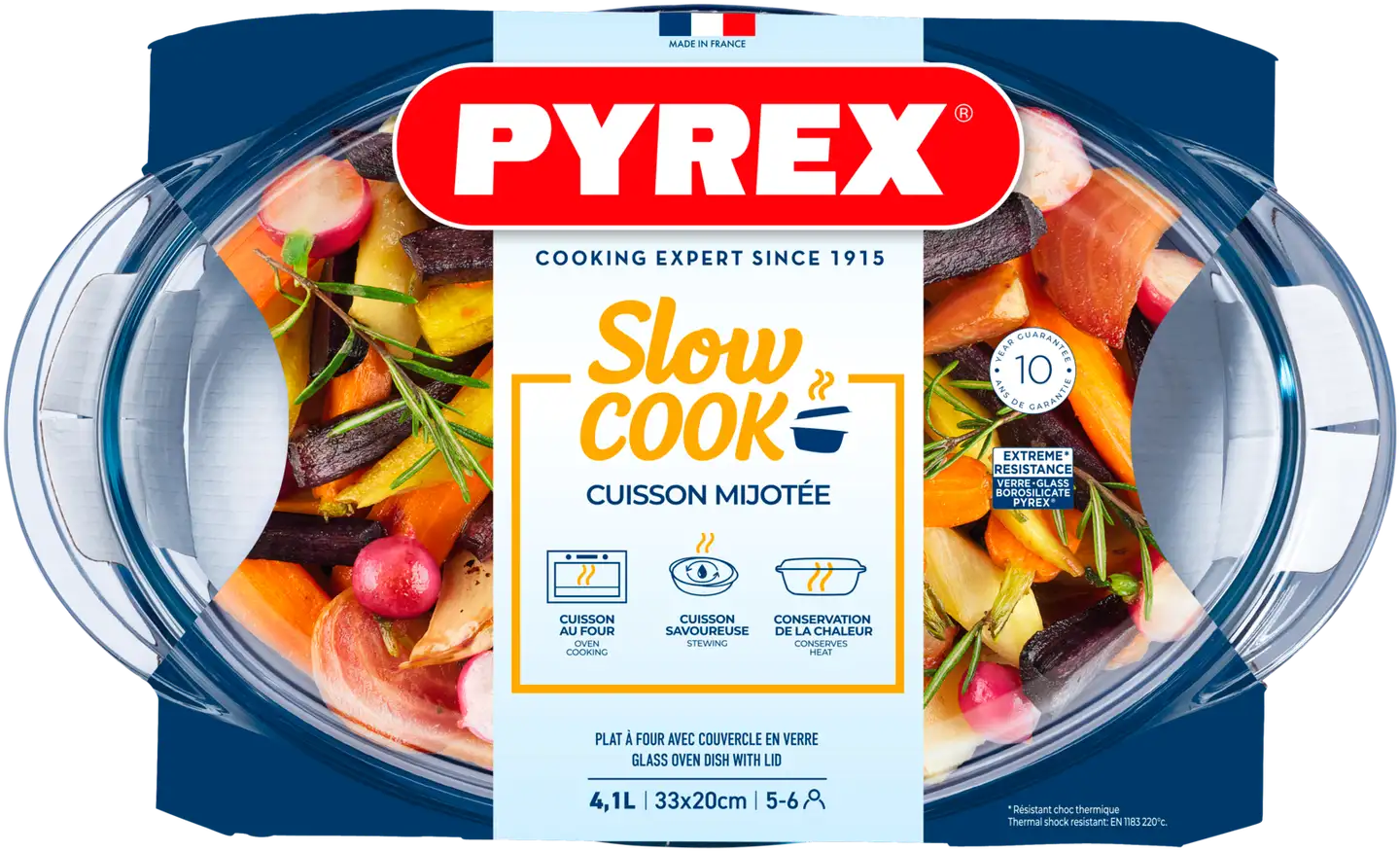 Pyrex lasipata, pata 2,9 l + kansi 1,6 l - 2