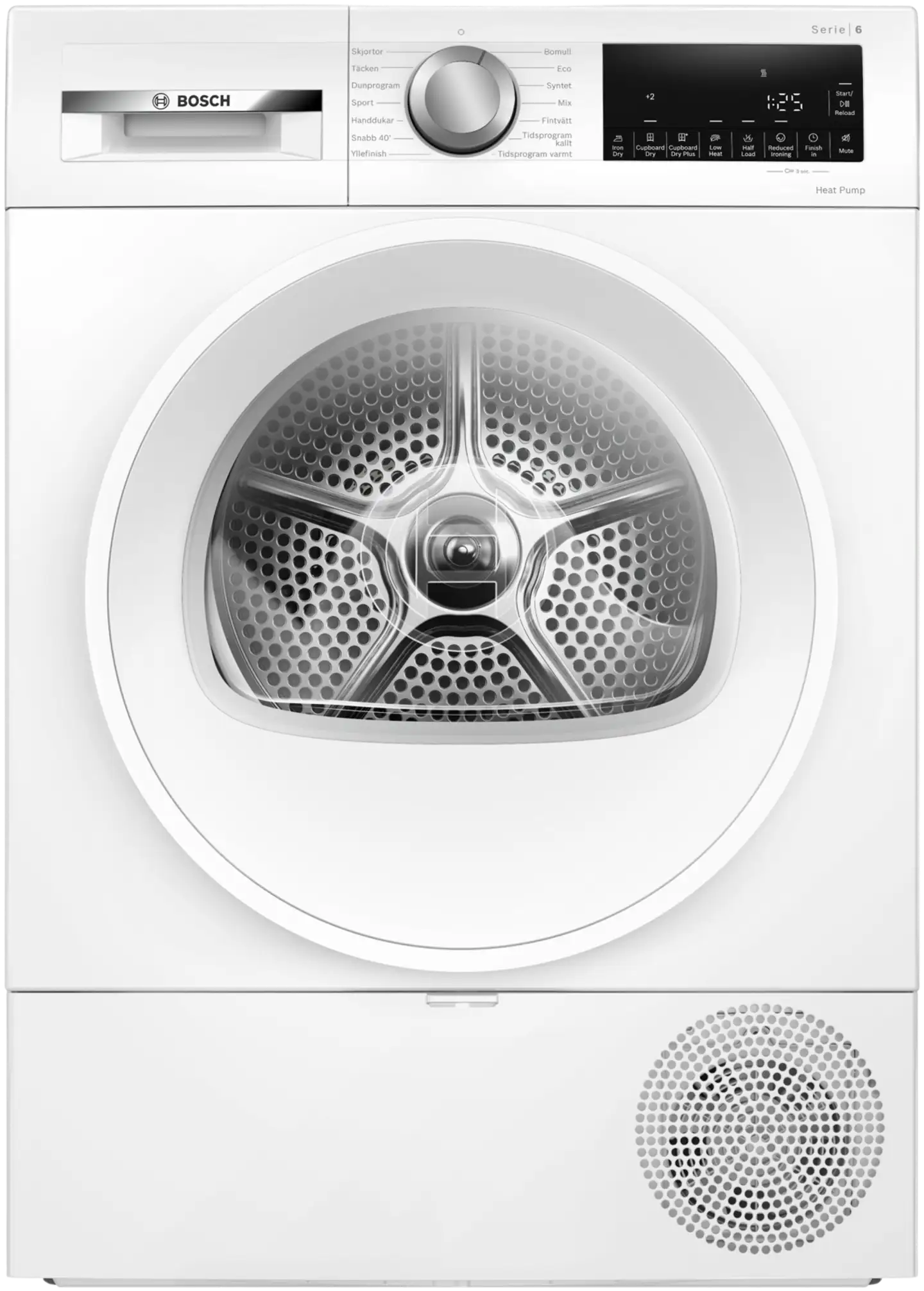 Bosch kuivausrumpu WQG2420ASN, 60cm, 9kg, valkoinen - 1