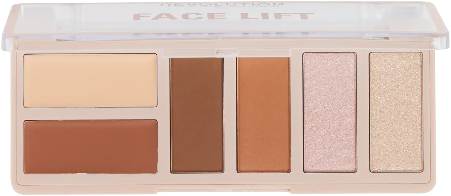 Makeup Revolution Face Lift Palette Light to Medium kasvojen korostuspaletti 6 sävyä 10,8g - 2