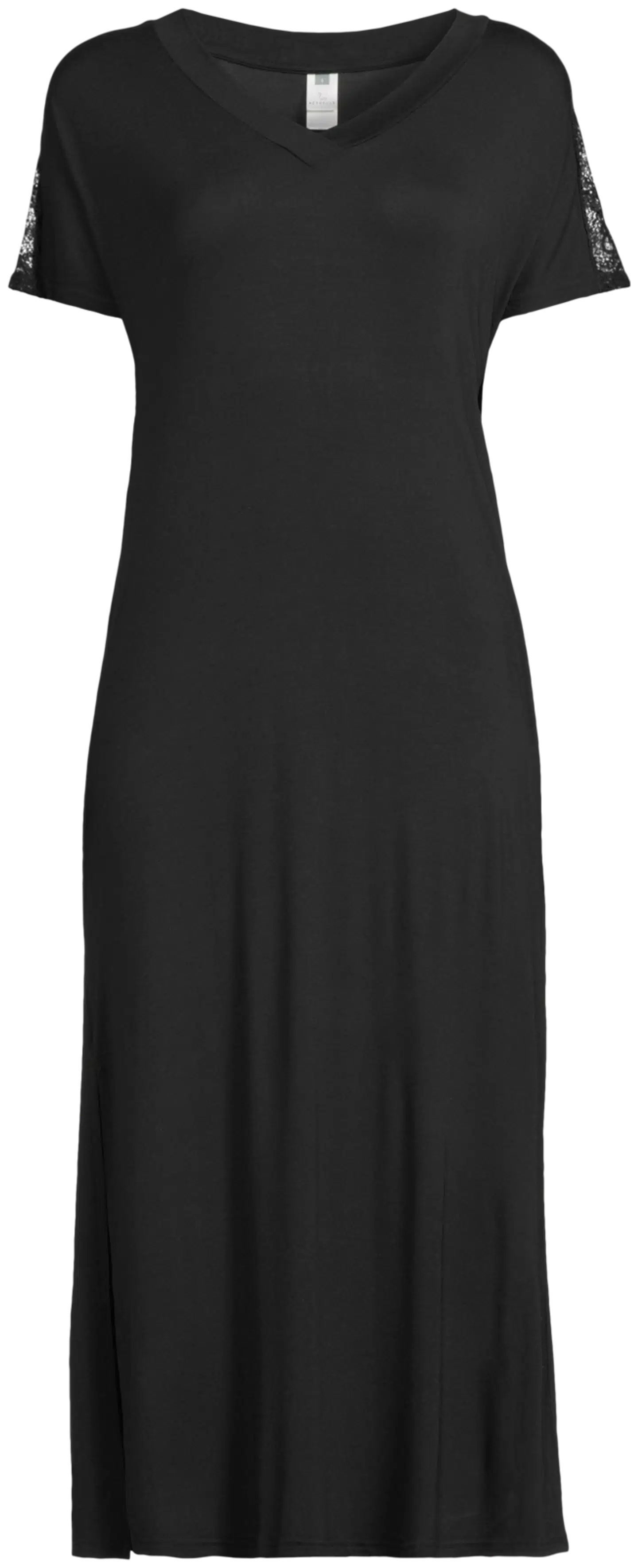 Actuelle naisten yöpaita pitsillä 212A372220 - BLACK - 2