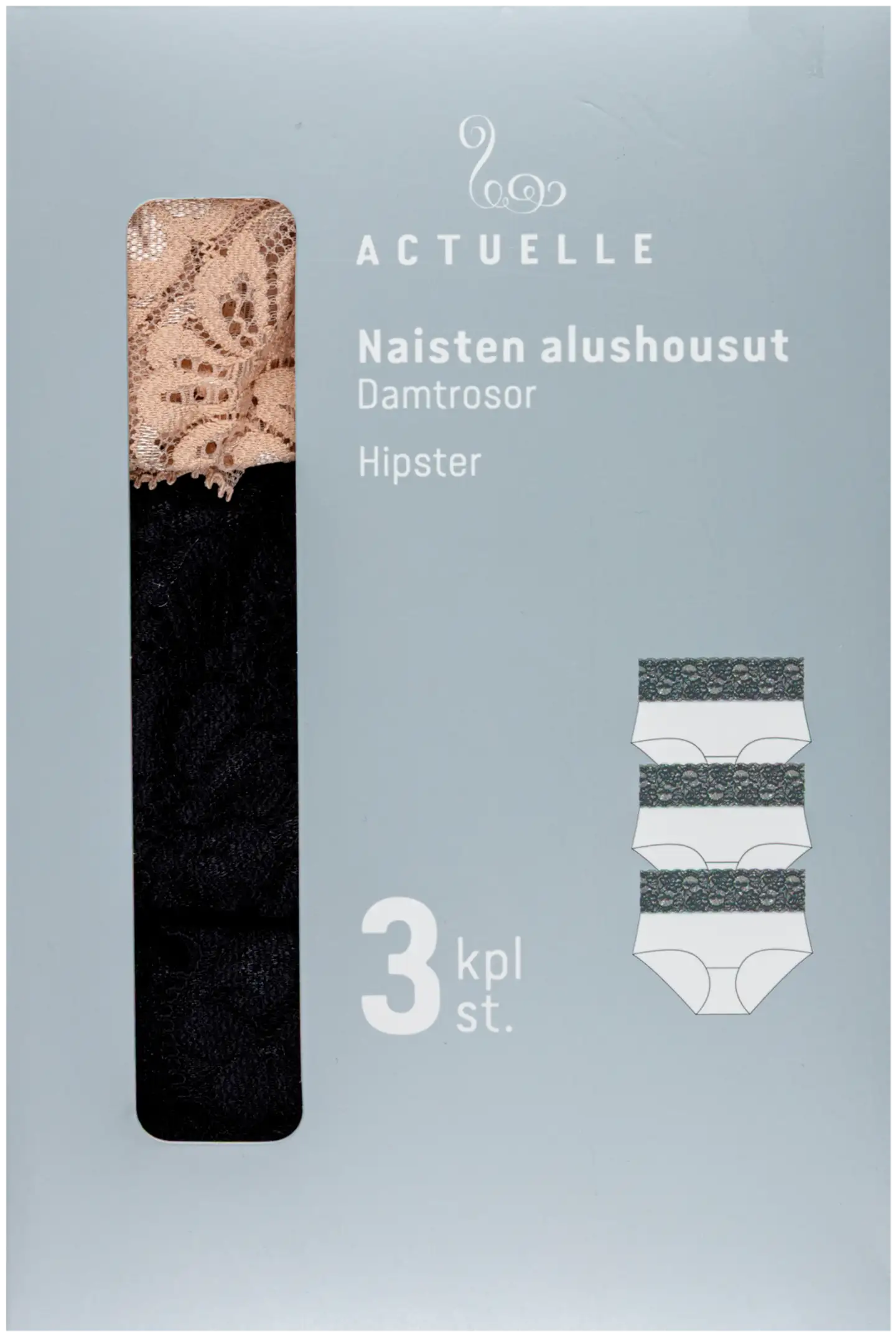 Actuelle naisten hipsterit 210A332531 3-pack - Multicolor - 3