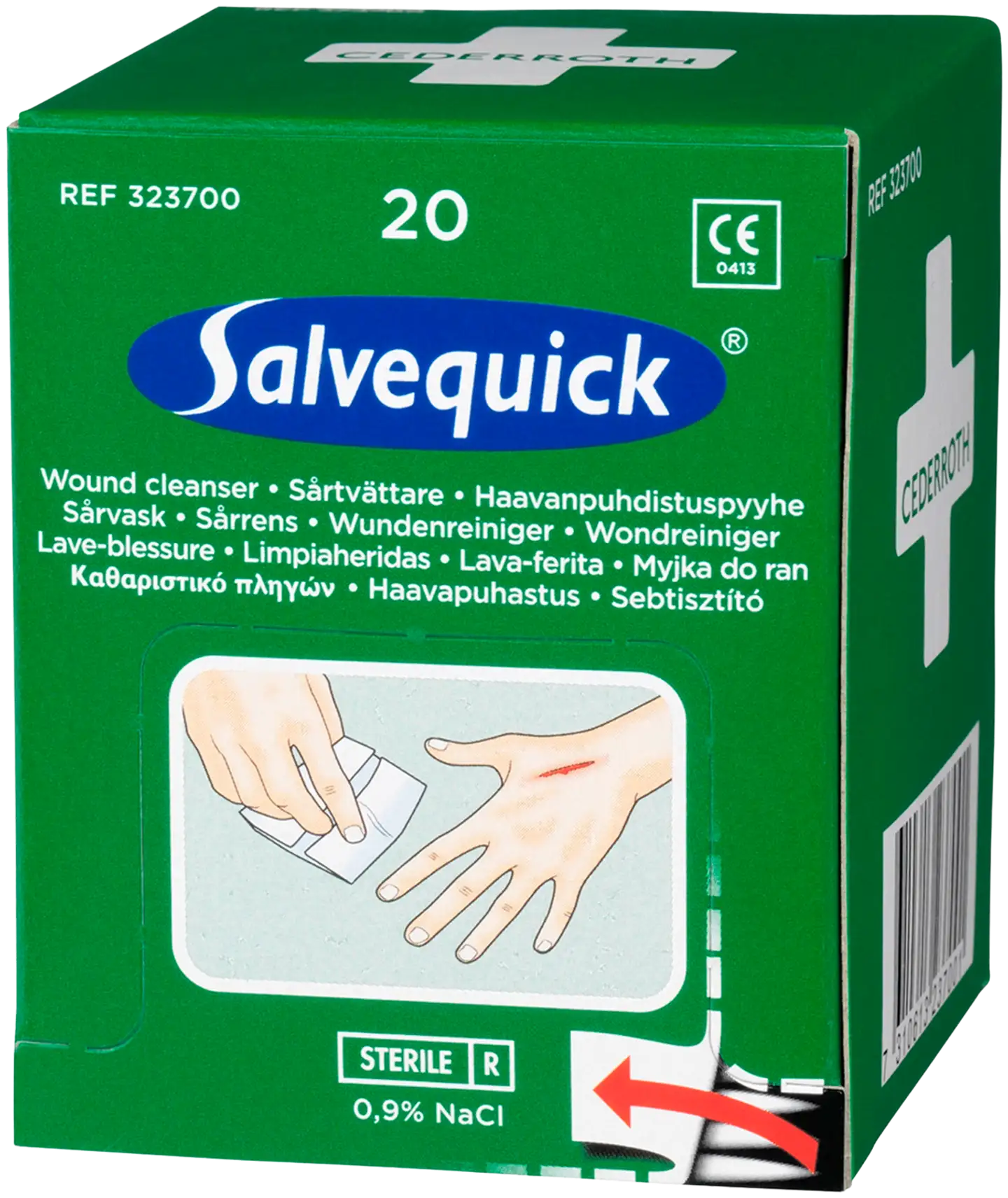 Salvequick Haavapyyhe täyttöpakkaus 323700 20 kpl