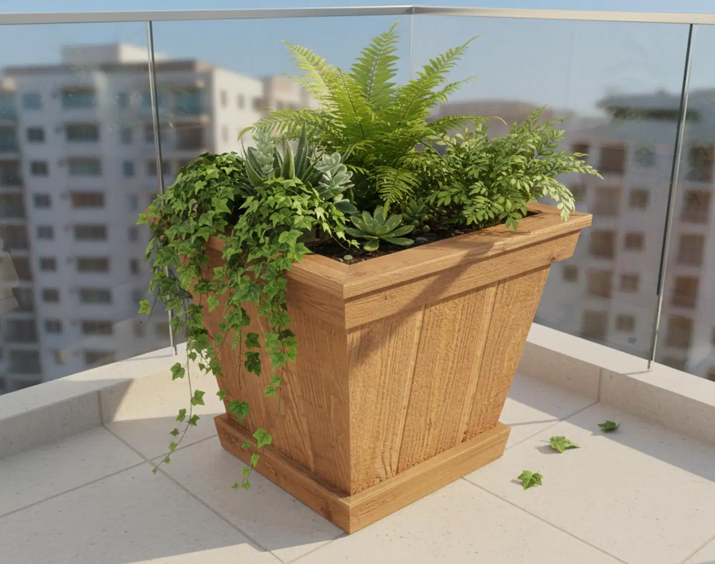 Miljöörakennus kartioruukku 40x40x40cm ruskea - 4