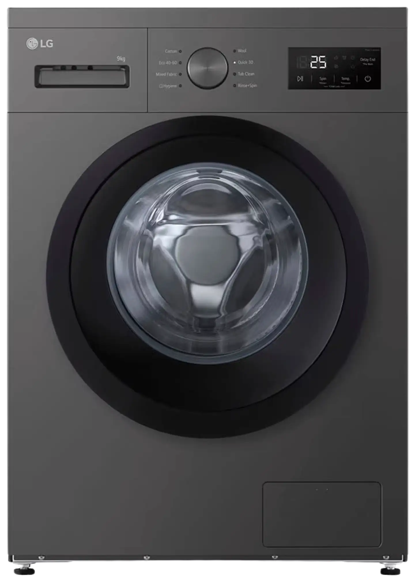 LG edestä täytettävä pyykinpesukone F4A1009NDK, 9kg, tumma harmaa - 1
