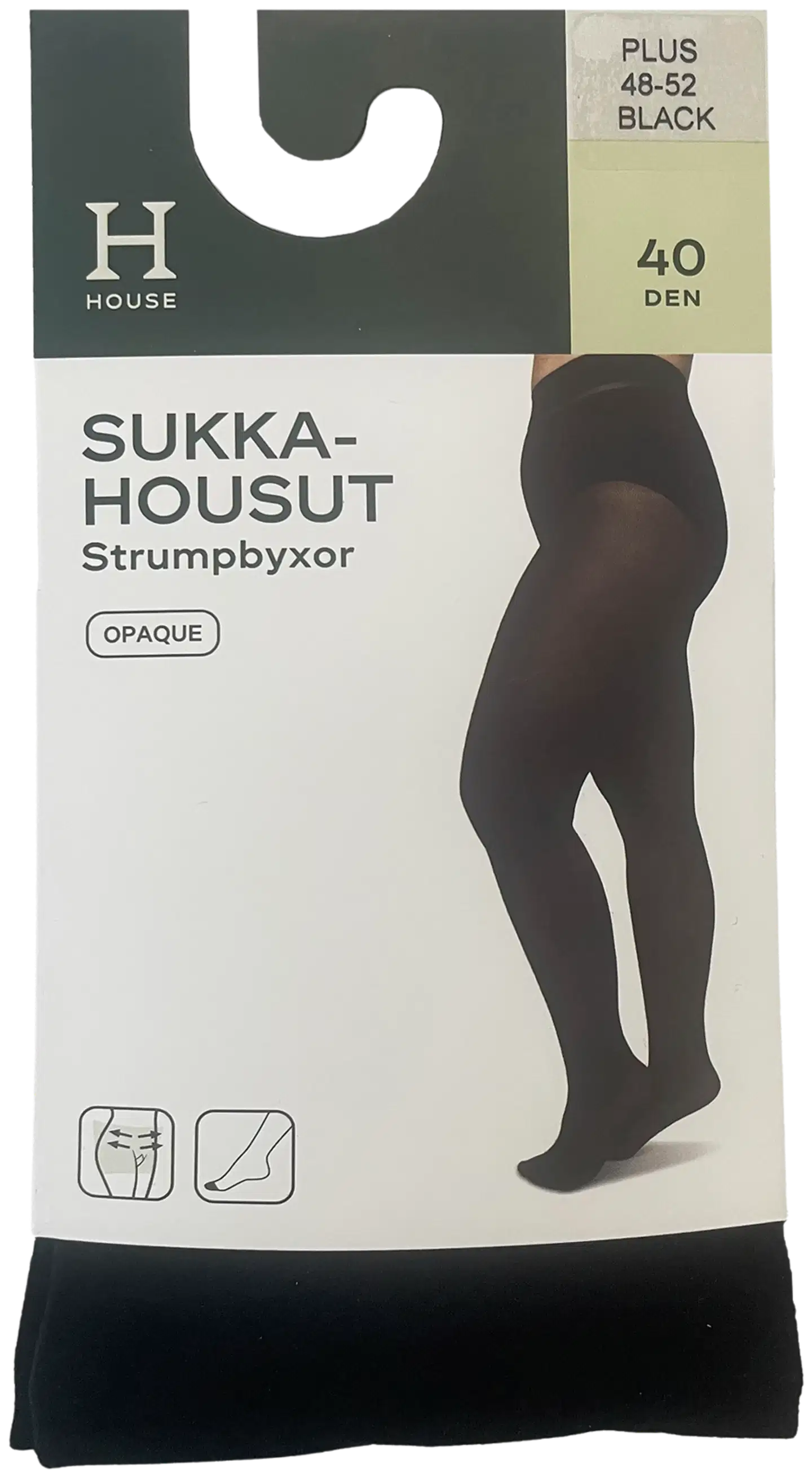 House naisten sukkahousut 40 den maxi 3D, plus-koko - Black